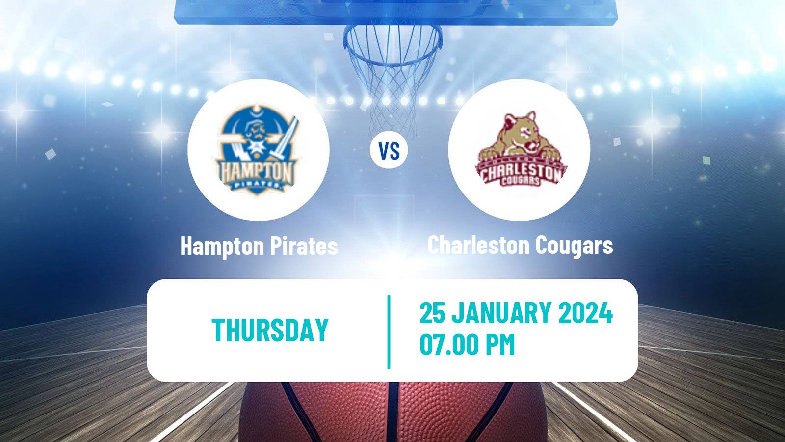 Basketball NCAA College Basketball Hampton Pirates - Charleston Cougars