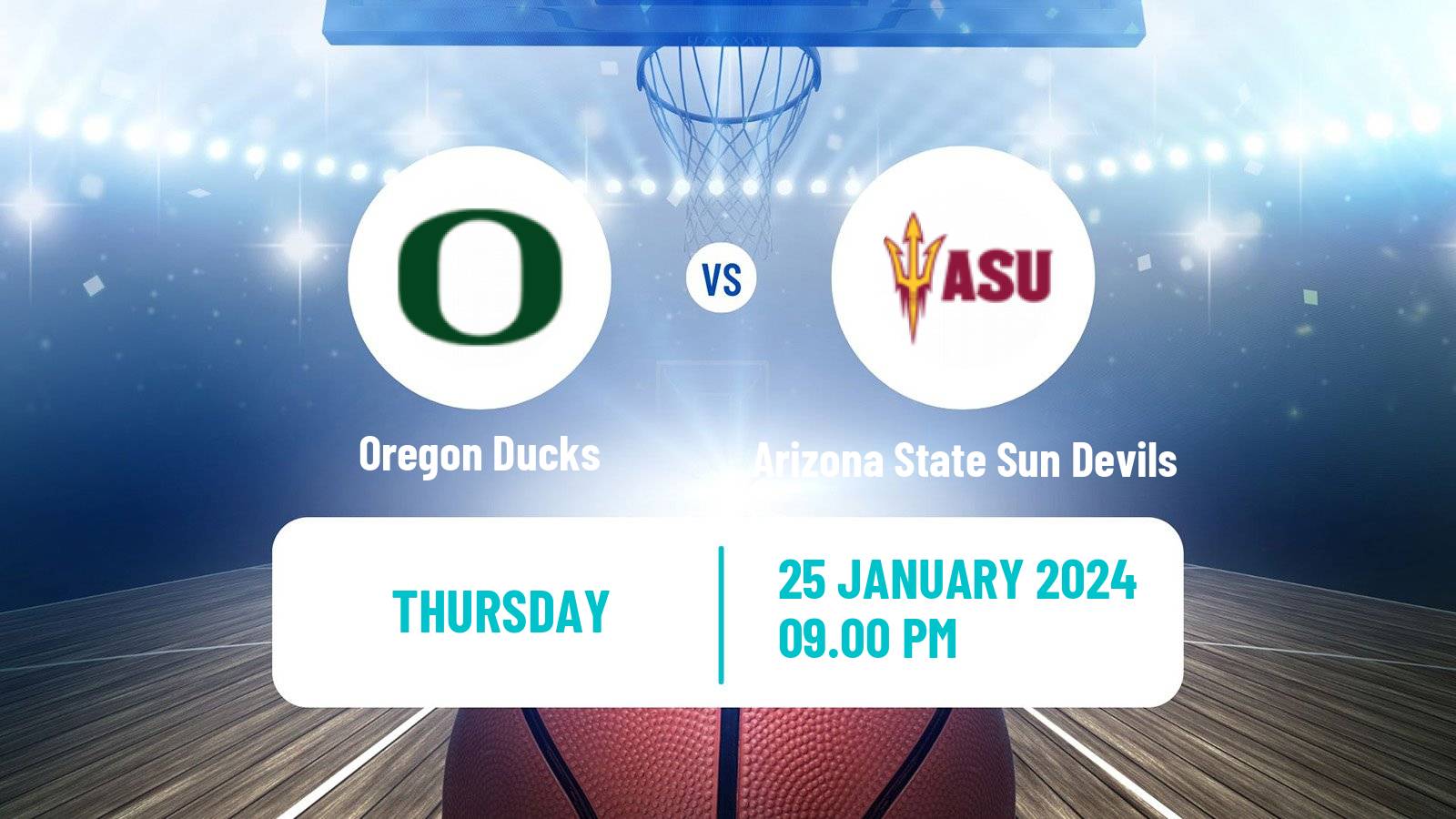 Basketball NCAA College Basketball Oregon Ducks - Arizona State Sun Devils