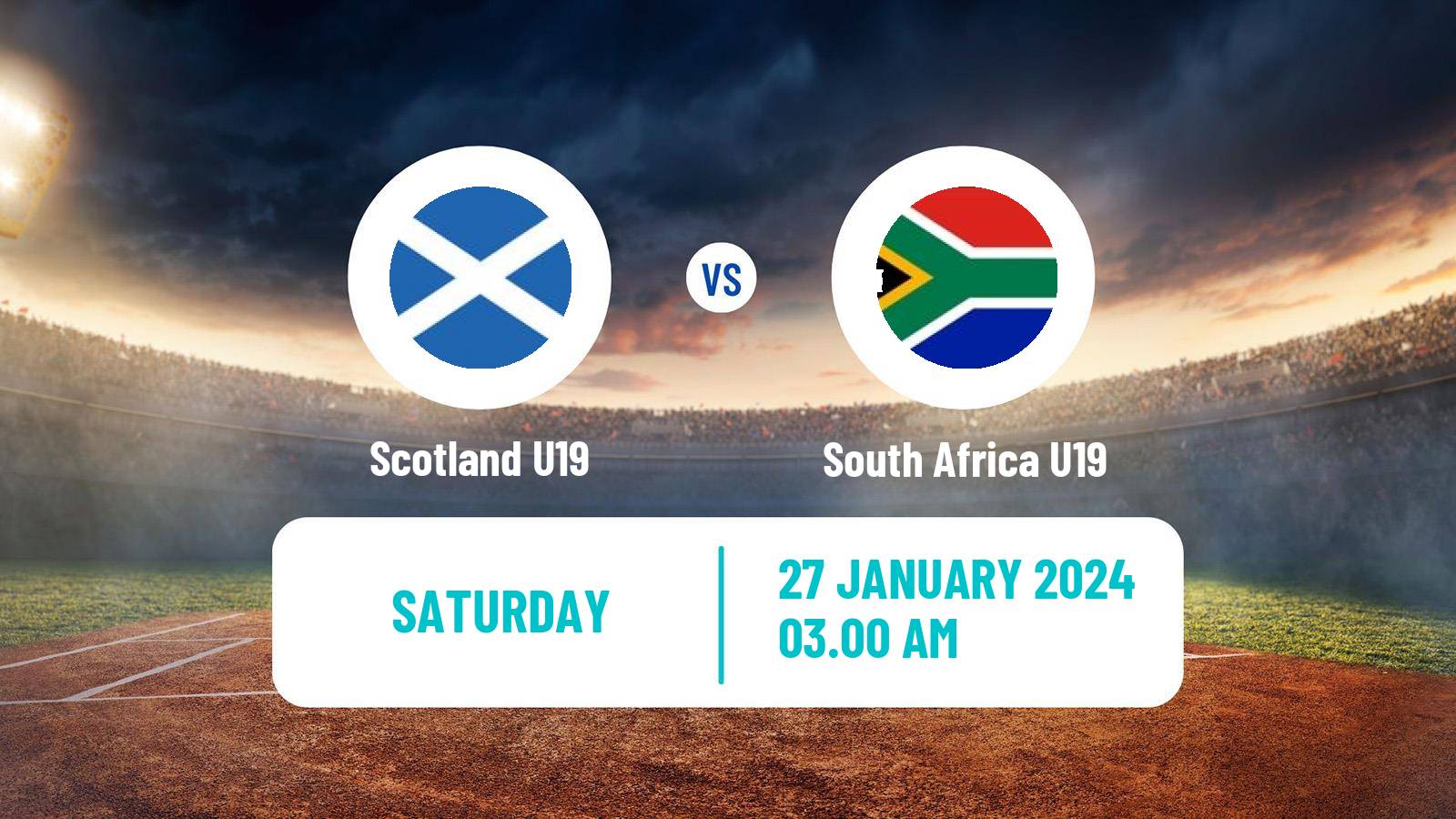 Cricket ICC U19 World Cup South Africa U19 - Scotland U19