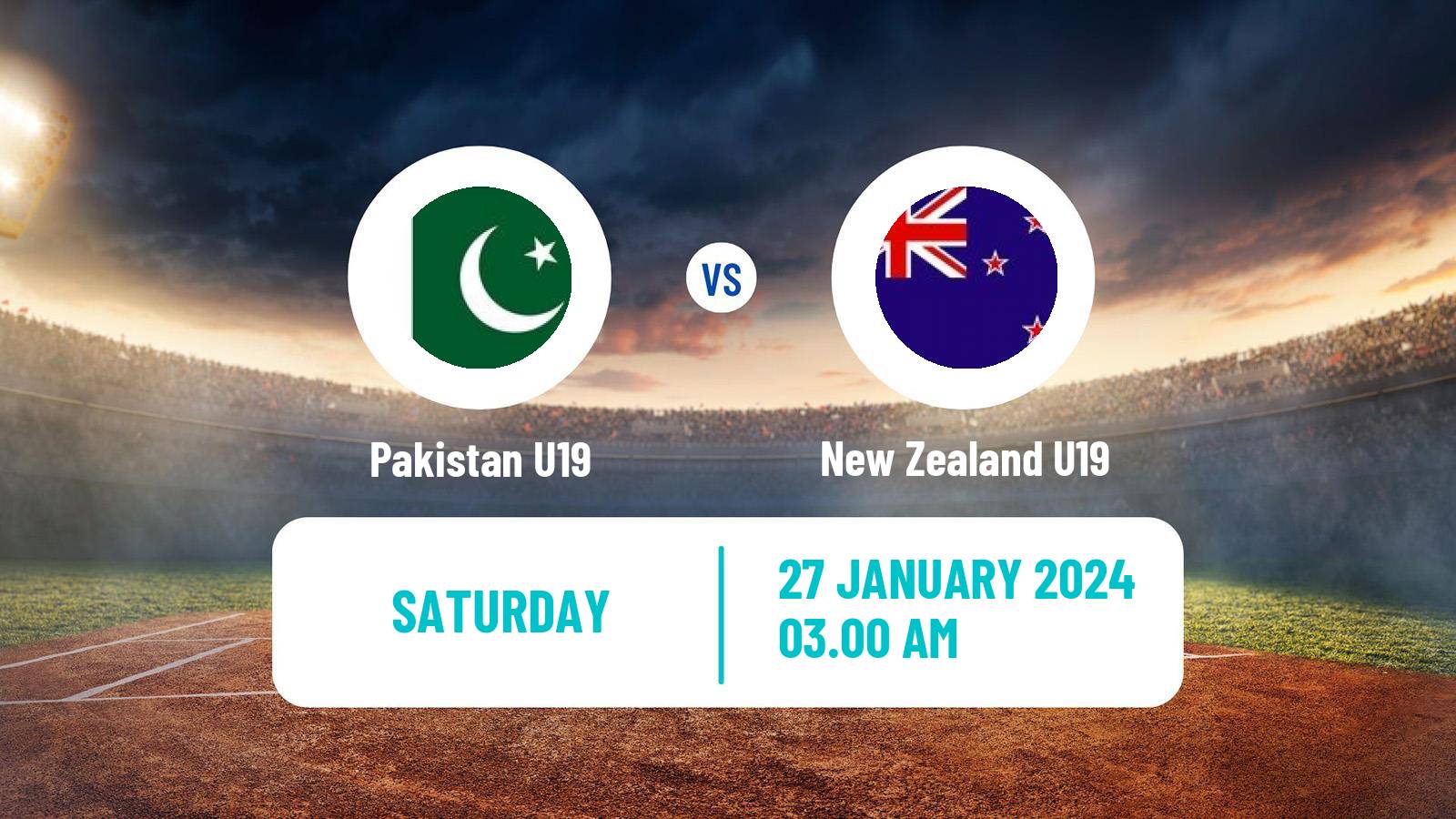 Cricket ICC U19 World Cup Pakistan U19 - New Zealand U19