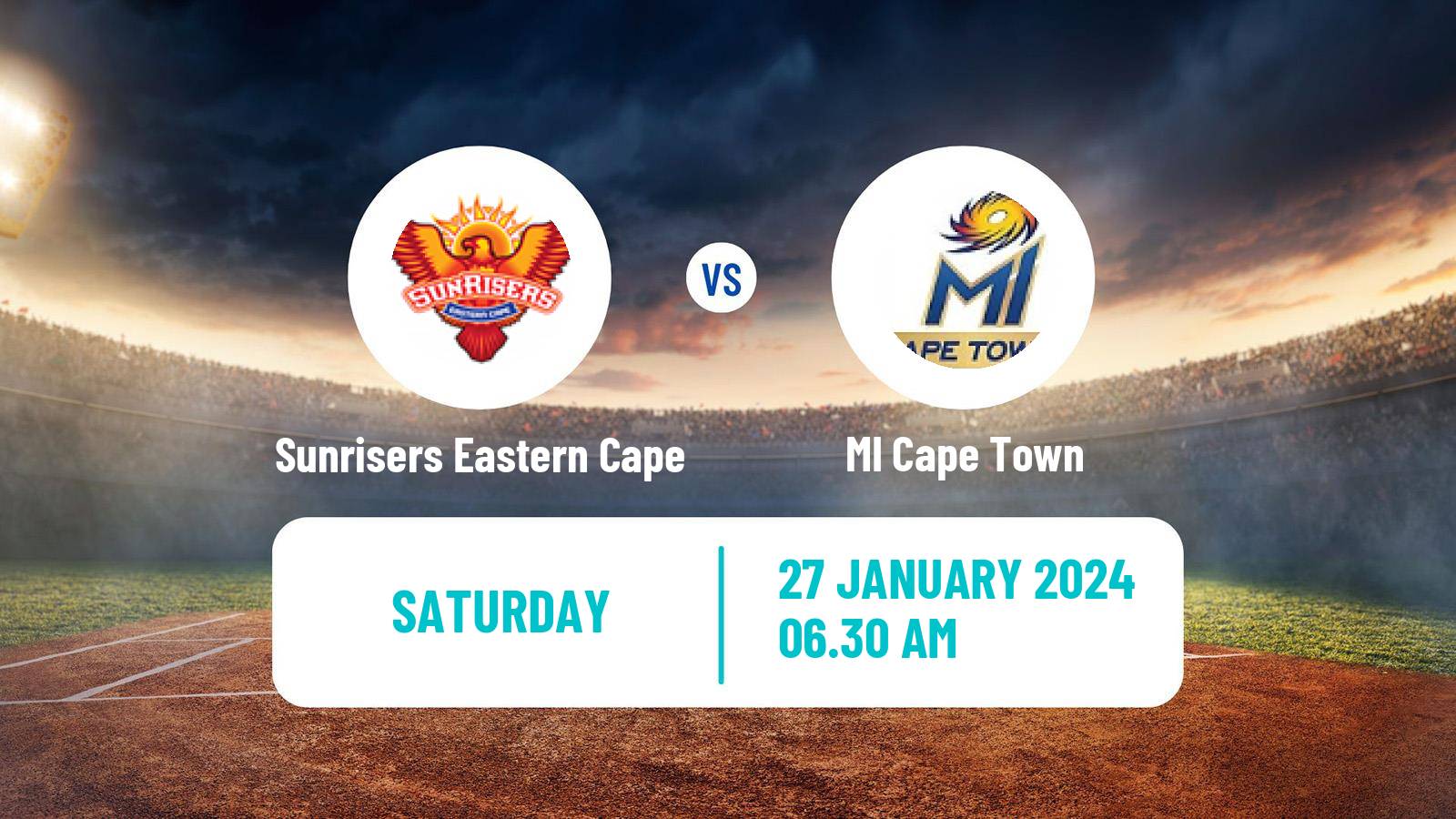 Cricket South African SA20 Sunrisers Eastern Cape - MI Cape Town