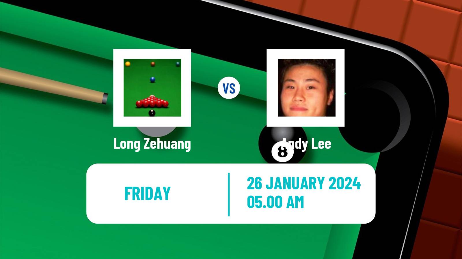 Snooker Welsh Open Long Zehuang - Andy Lee