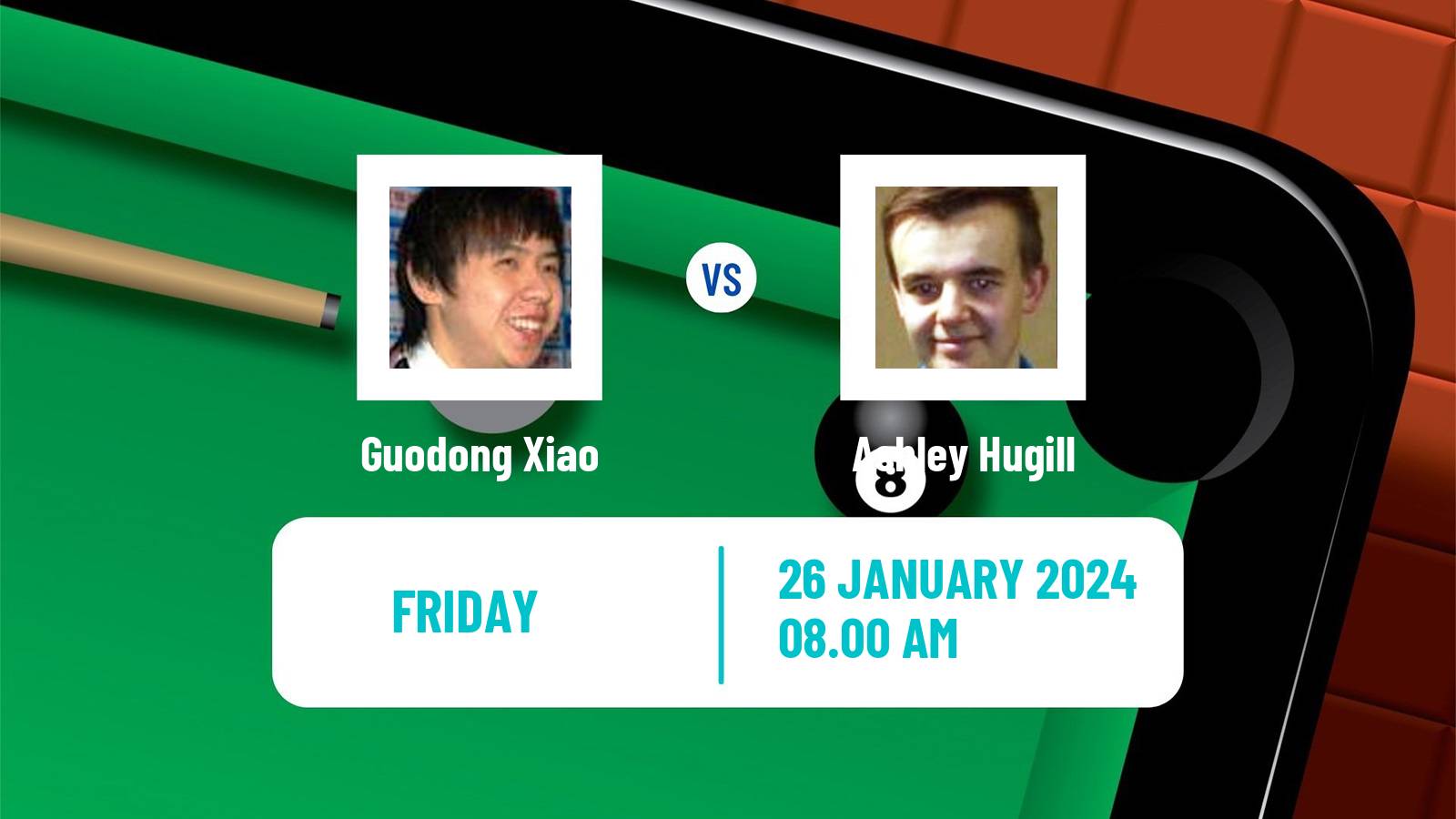 Snooker Welsh Open Guodong Xiao - Ashley Hugill