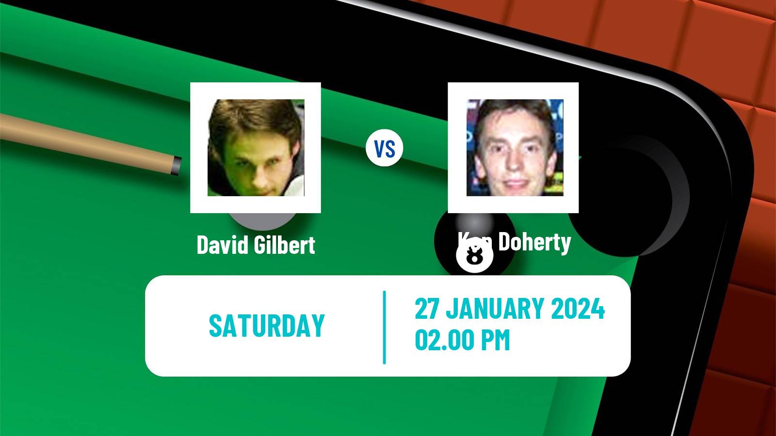 Snooker Welsh Open David Gilbert - Ken Doherty