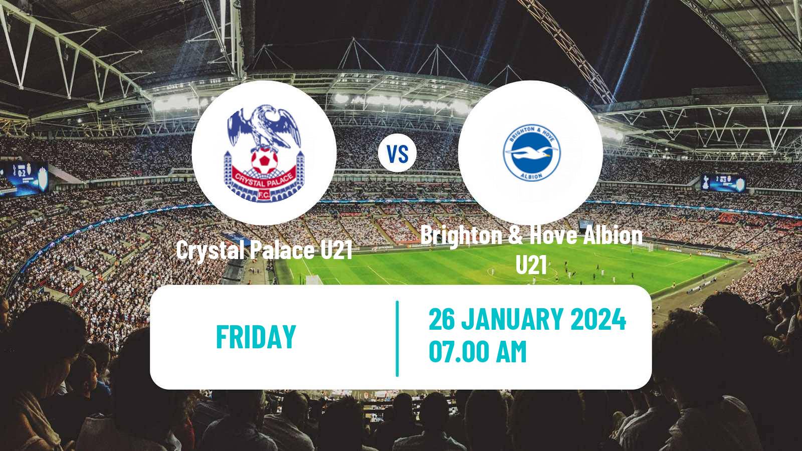 Soccer English Premier League 2 Crystal Palace U21 - Brighton & Hove Albion U21