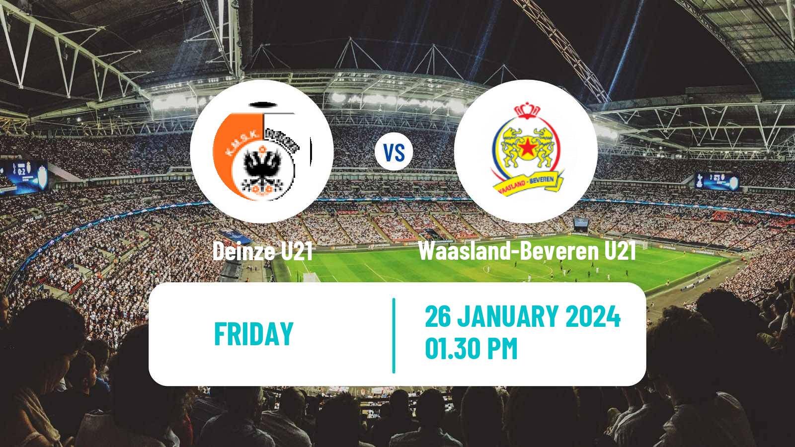 Soccer Belgian Pro League U21 Deinze U21 - Waasland-Beveren U21