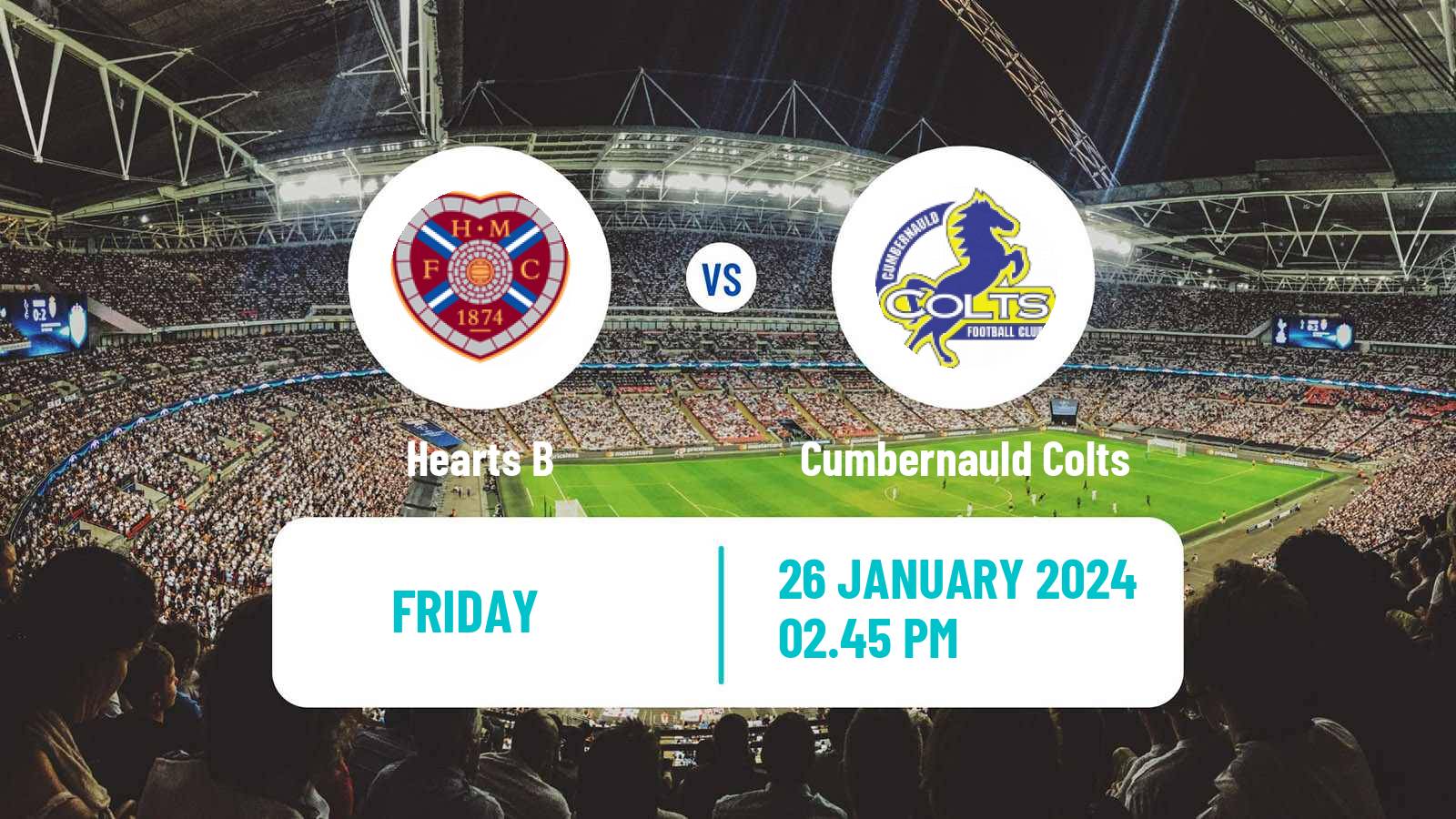 Soccer Scottish Lowland League Hearts B - Cumbernauld Colts