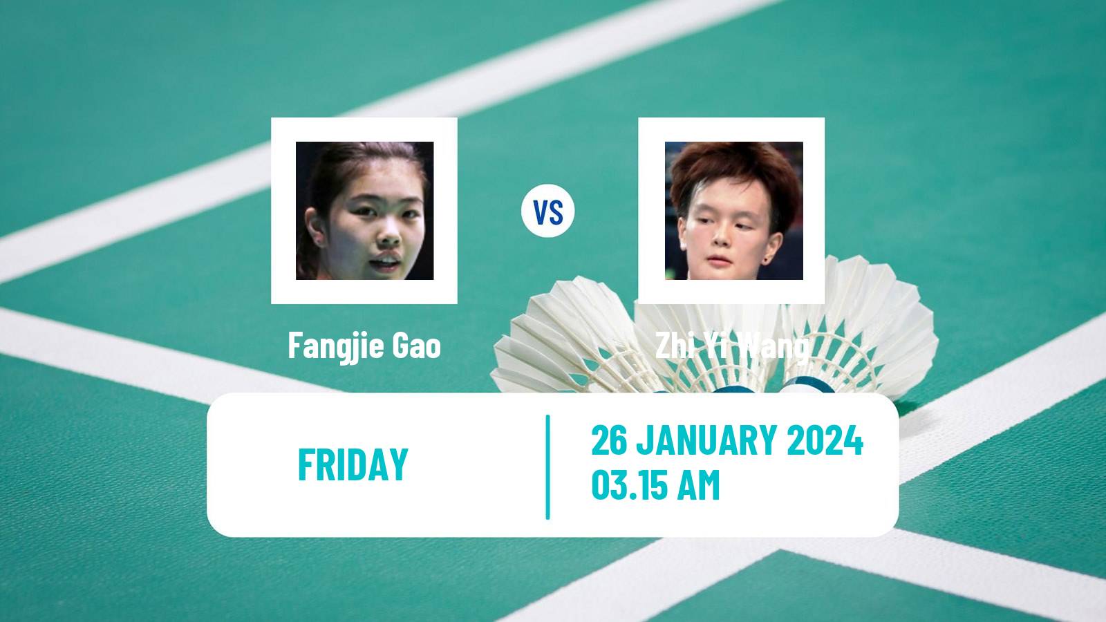 Badminton BWF World Tour Indonesia Masters Women Fangjie Gao - Zhi Yi Wang