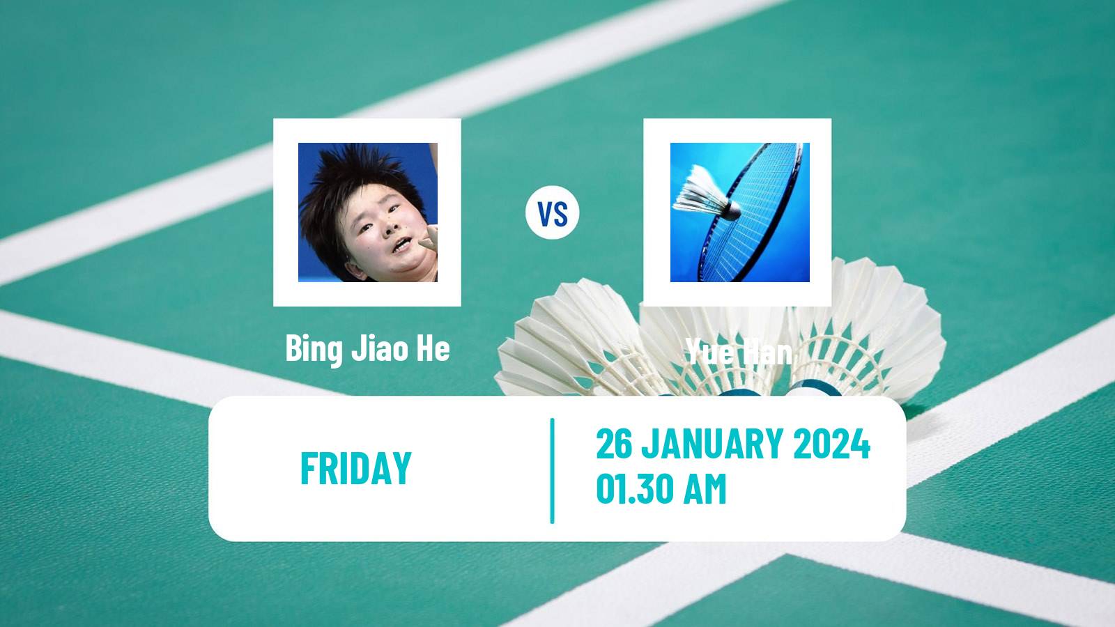 Badminton BWF World Tour Indonesia Masters Women Bing Jiao He - Yue Han