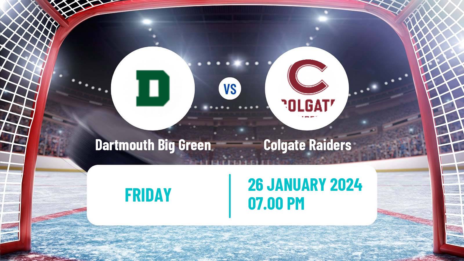 Hockey NCAA Hockey Dartmouth Big Green - Colgate Raiders