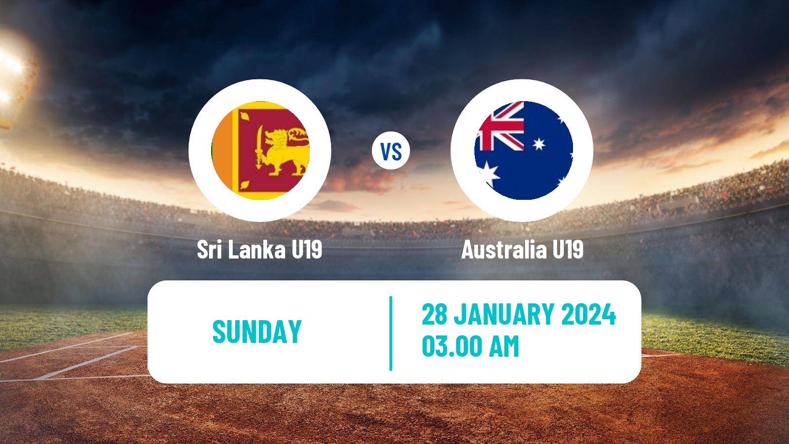 Cricket ICC U19 World Cup Sri Lanka U19 - Australia U19