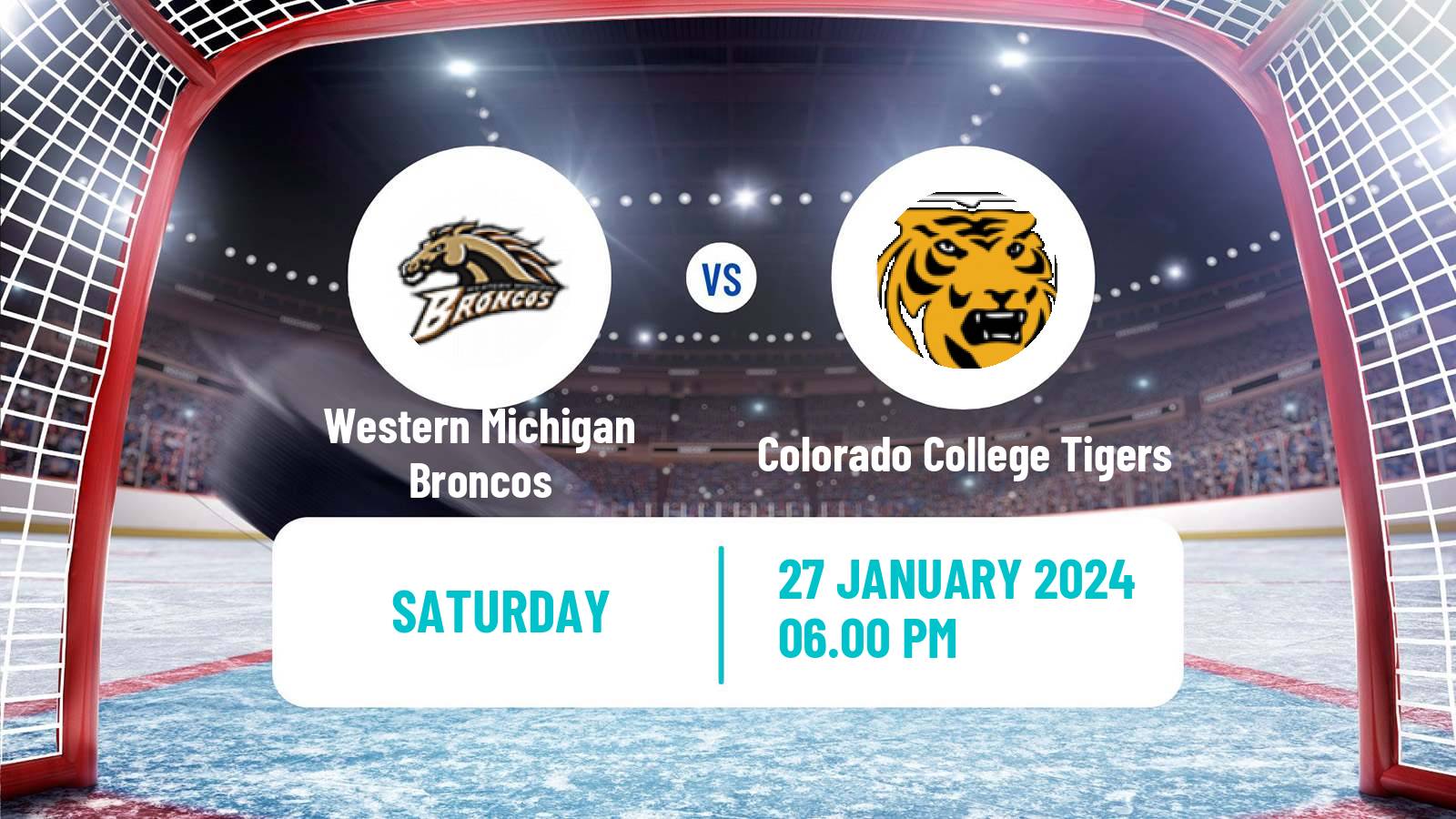 Hockey NCAA Hockey Western Michigan Broncos - Colorado College Tigers