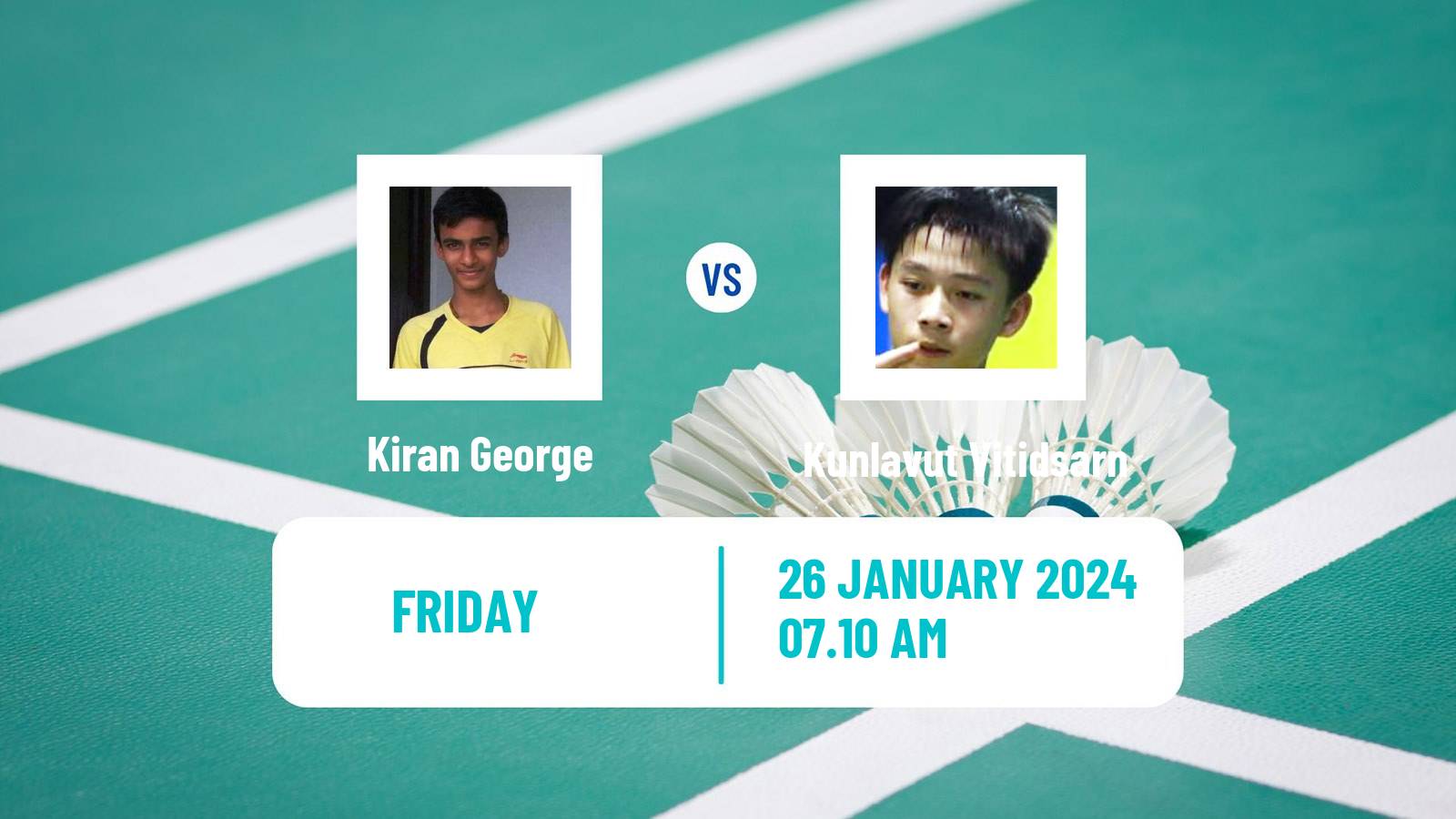 Badminton BWF World Tour Indonesia Masters Men Kiran George - Kunlavut Vitidsarn