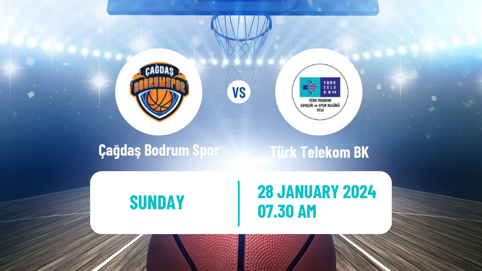 Basketball Turkish Basketball Super Ligi Çağdaş Bodrum Spor - Türk Telekom BK