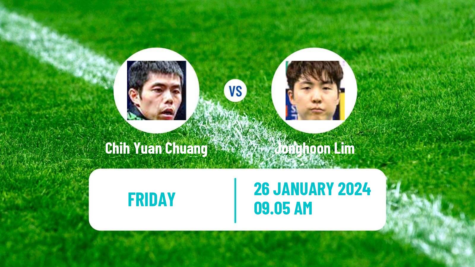 Table tennis Wtt Star Contender Goa Men Chih Yuan Chuang - Jonghoon Lim