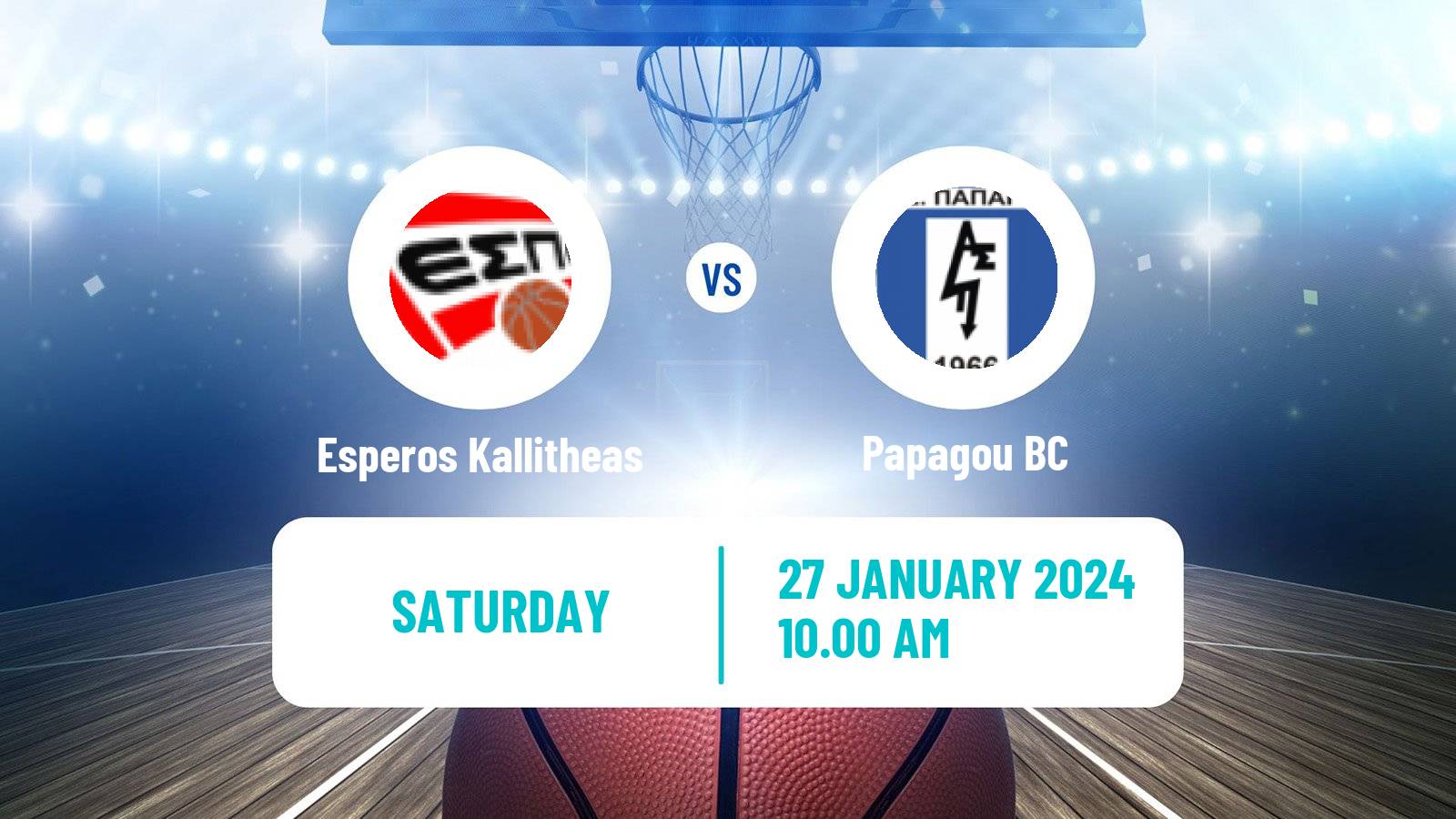 Basketball Greek Elite League Basketball Esperos Kallitheas - Papagou