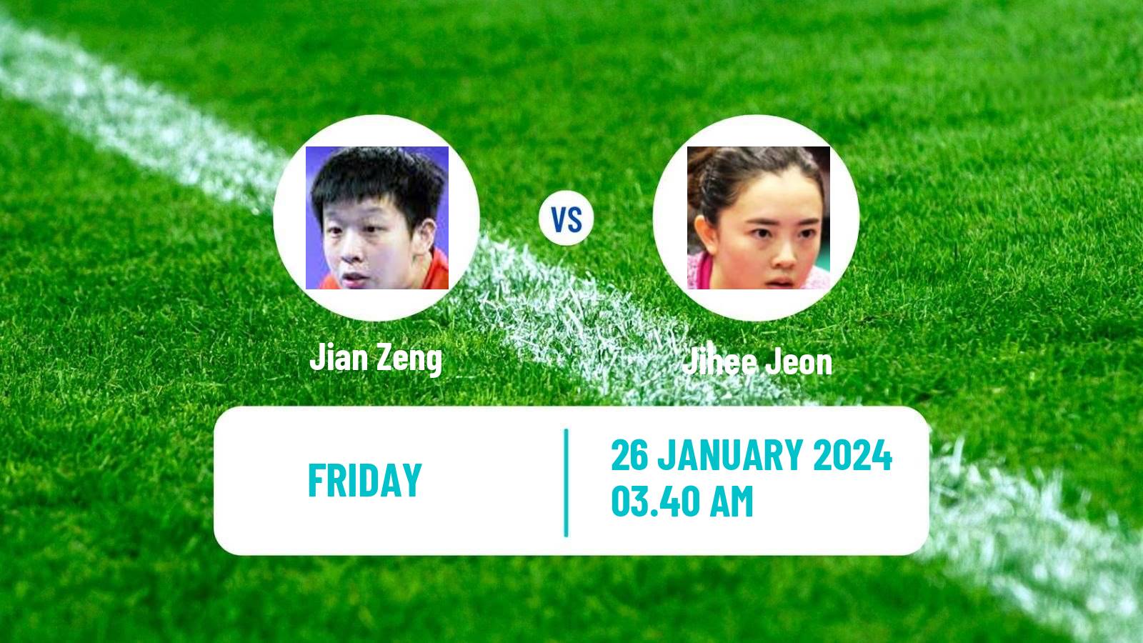 Table tennis Wtt Star Contender Goa Women Jian Zeng - Jihee Jeon