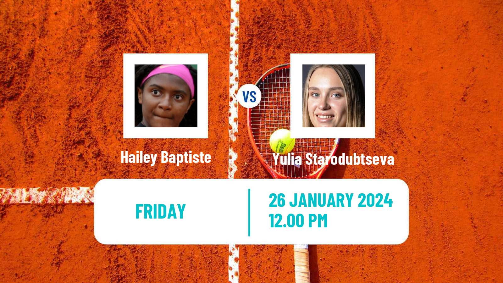 Tennis ITF W75 H Vero Beach Fl Women Hailey Baptiste - Yulia Starodubtseva