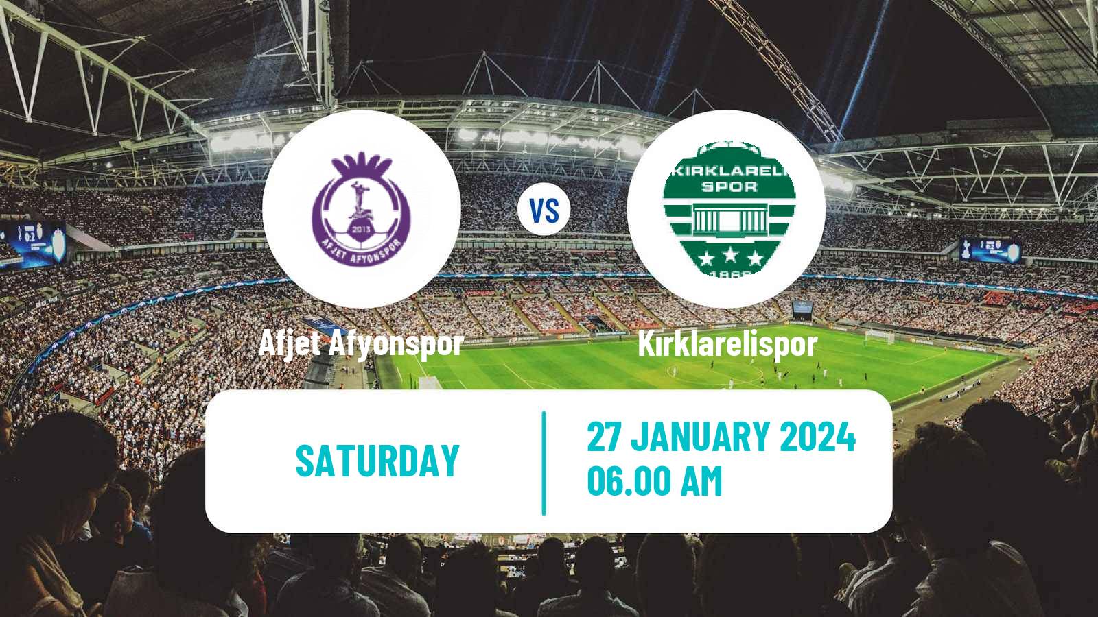 Soccer Turkish Second League White Group Afjet Afyonspor - Kırklarelispor