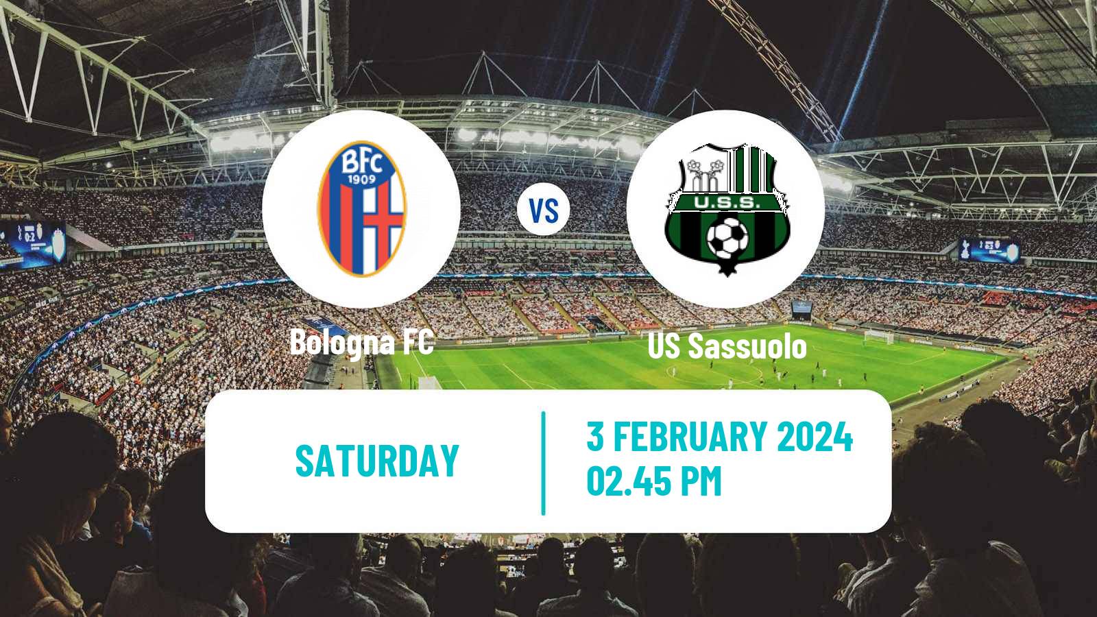 Soccer Italian Serie A Bologna - Sassuolo