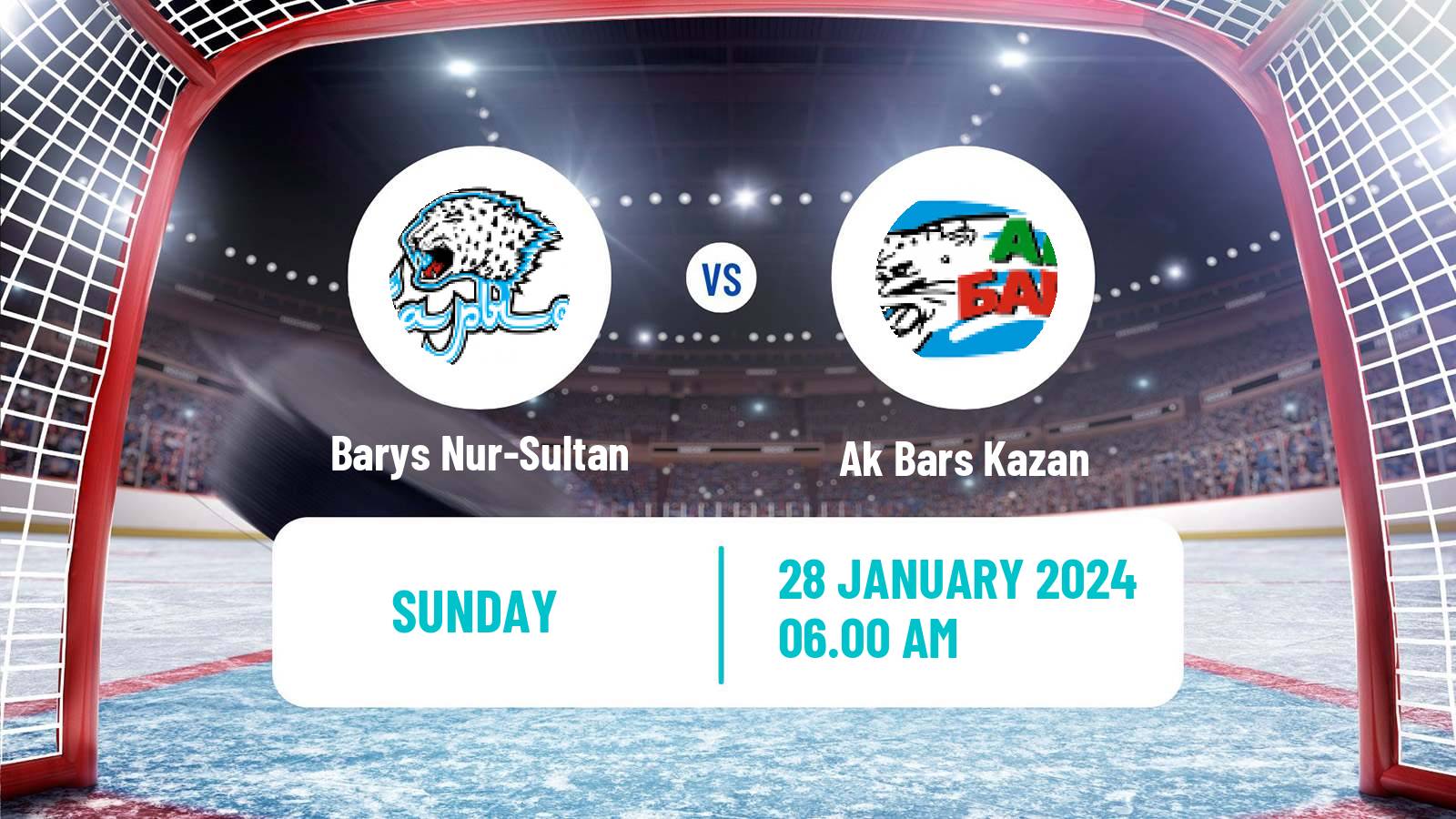 Hockey KHL Barys Nur-Sultan - Ak Bars Kazan