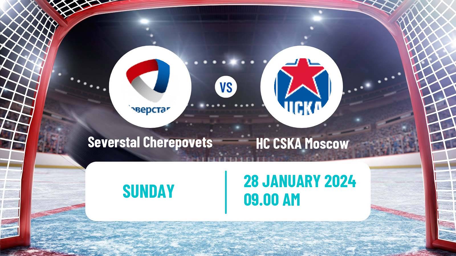 Hockey KHL Severstal Cherepovets - HC CSKA Moscow