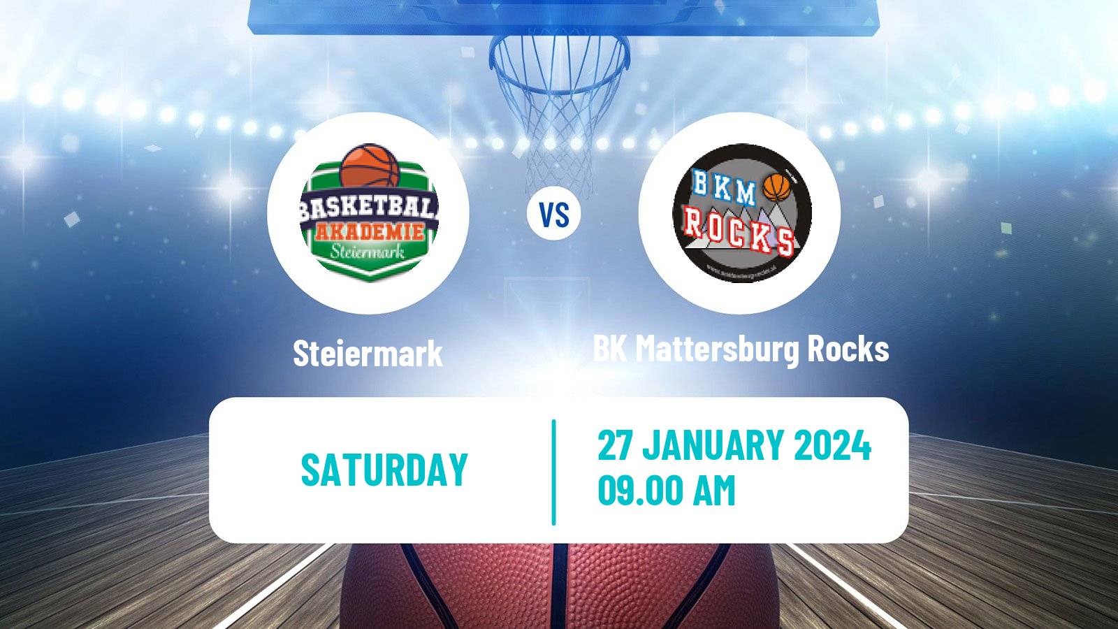 Basketball Austrian Zweite Liga Basketball Steiermark - BK Mattersburg Rocks