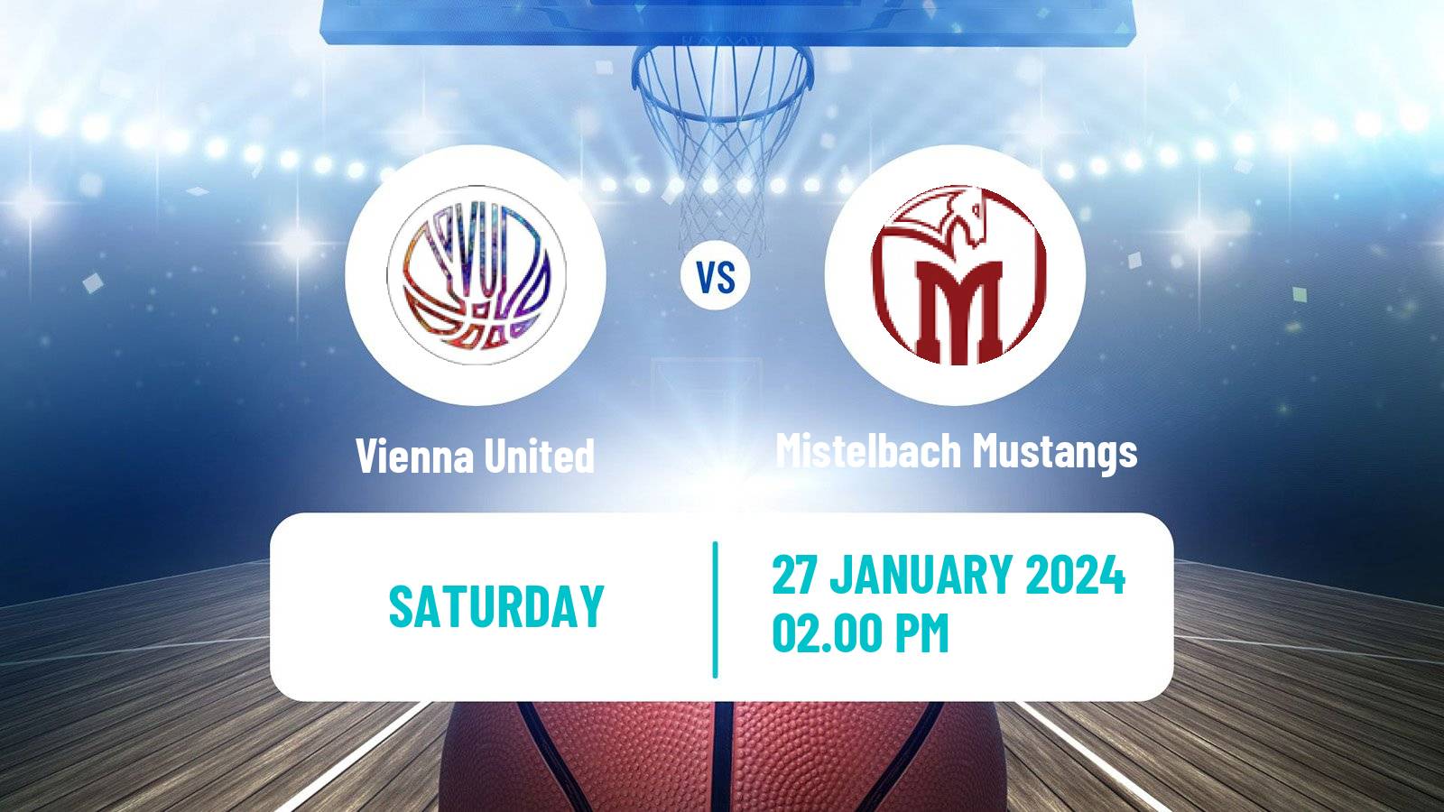 Basketball Austrian Zweite Liga Basketball Vienna United - Mistelbach Mustangs