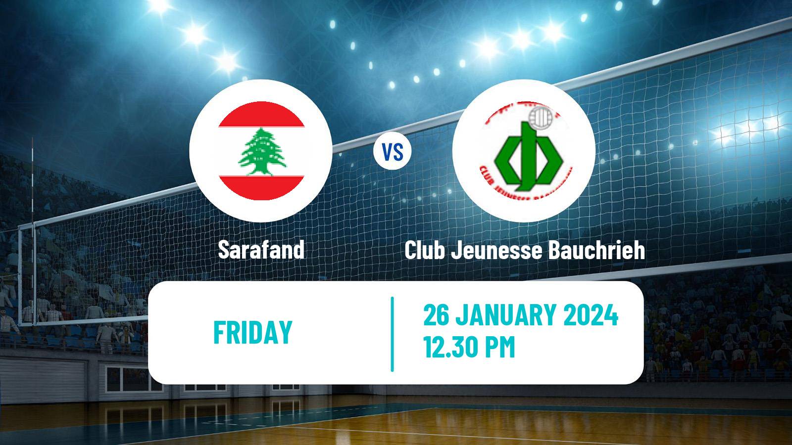 Volleyball Lebanese 1st Division Volleyball Sarafand - Club Jeunesse Bauchrieh