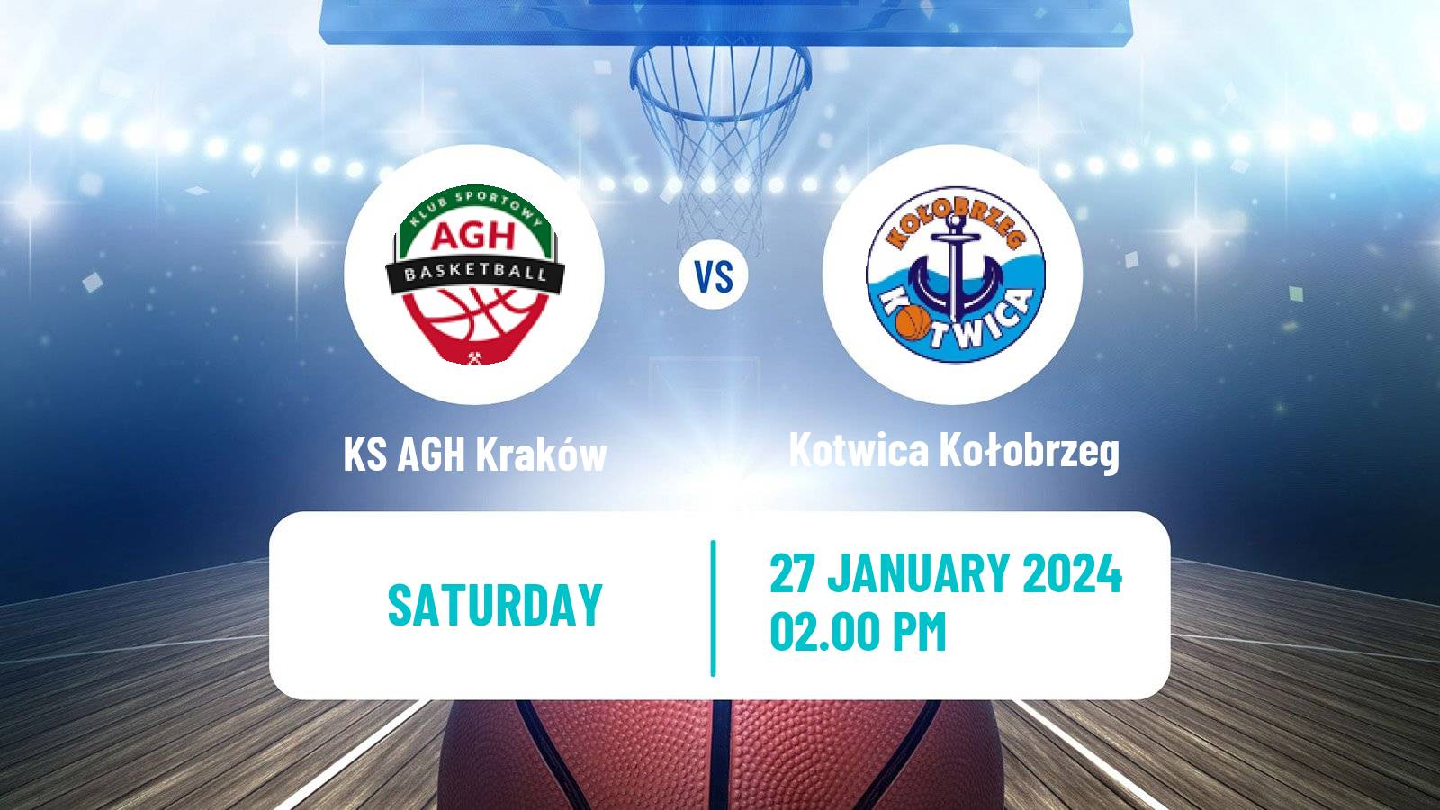 Basketball Polish 1 Liga Basketball KS AGH Kraków - Kotwica Kołobrzeg