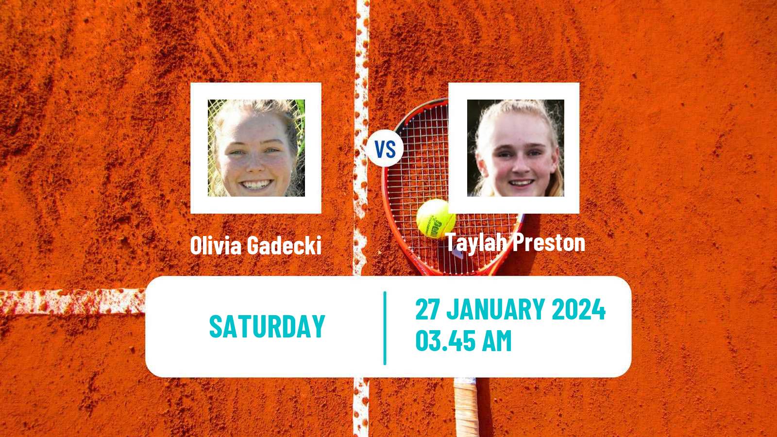 Tennis WTA Hua Hin Olivia Gadecki - Taylah Preston