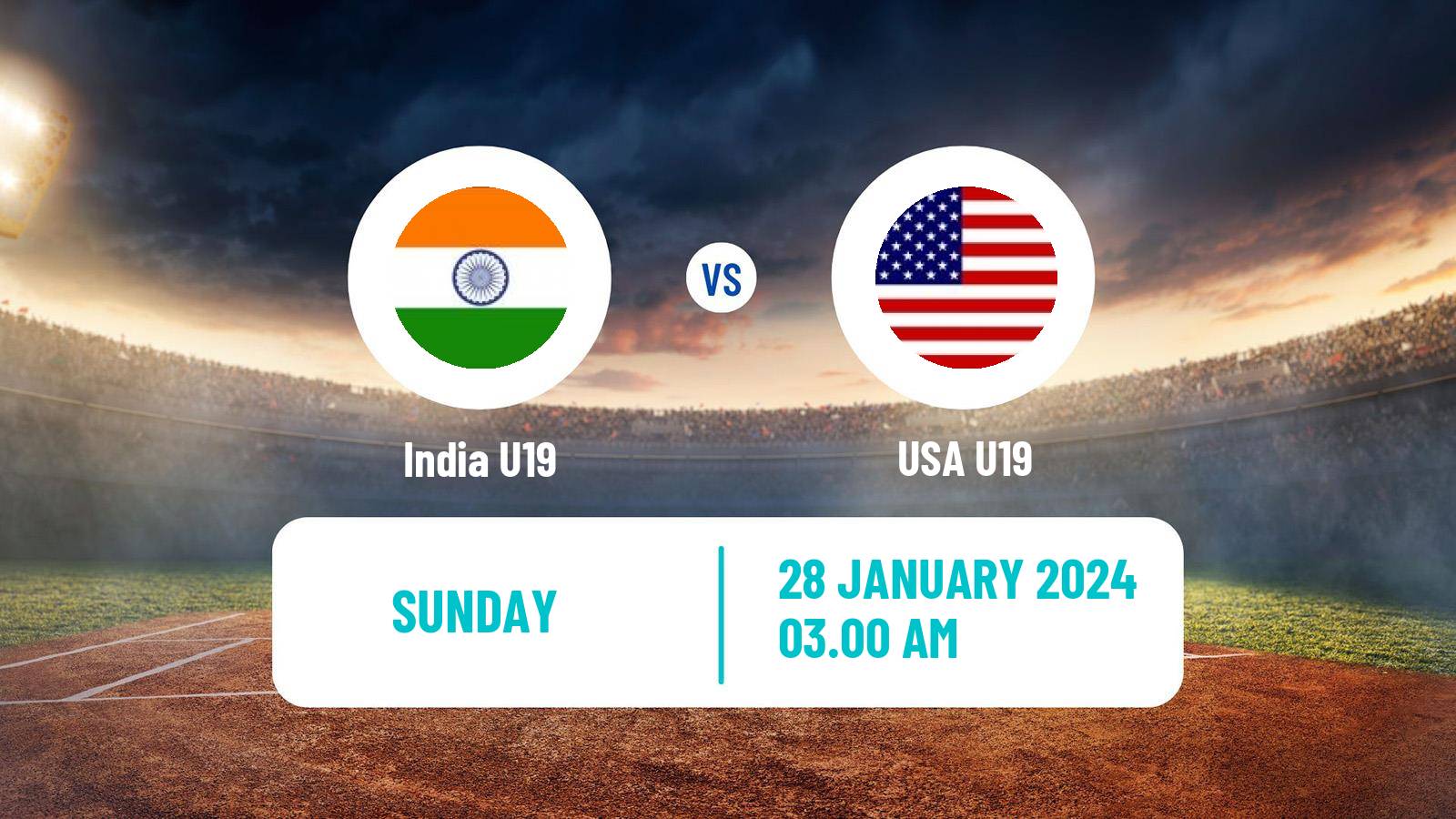 Cricket ICC U19 World Cup India U19 - USA U19