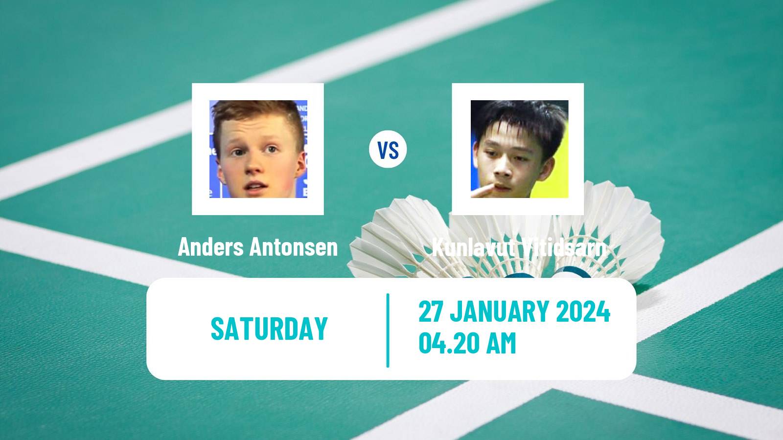 Badminton BWF World Tour Indonesia Masters Men Anders Antonsen - Kunlavut Vitidsarn