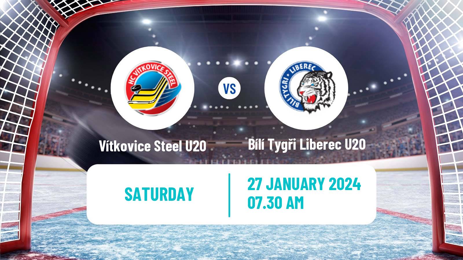 Hockey Czech ELJ Vítkovice Steel U20 - Bílí Tygři Liberec U20