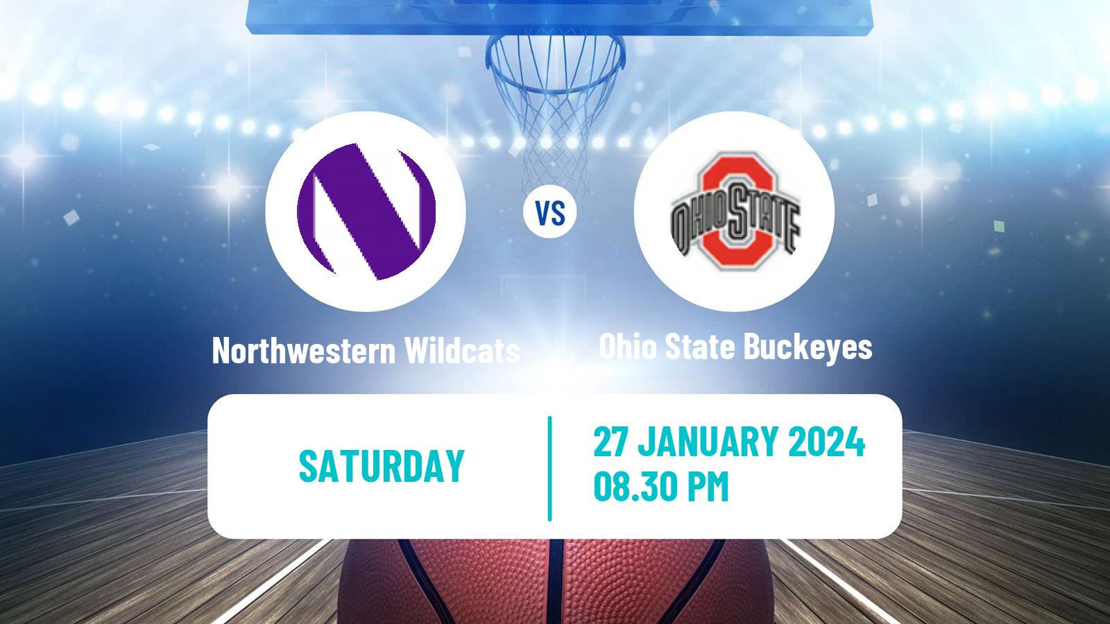 Basketball NCAA College Basketball Northwestern Wildcats - Ohio State Buckeyes