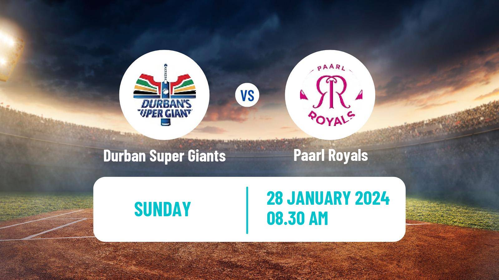 Cricket South African SA20 Durban Super Giants - Paarl Royals