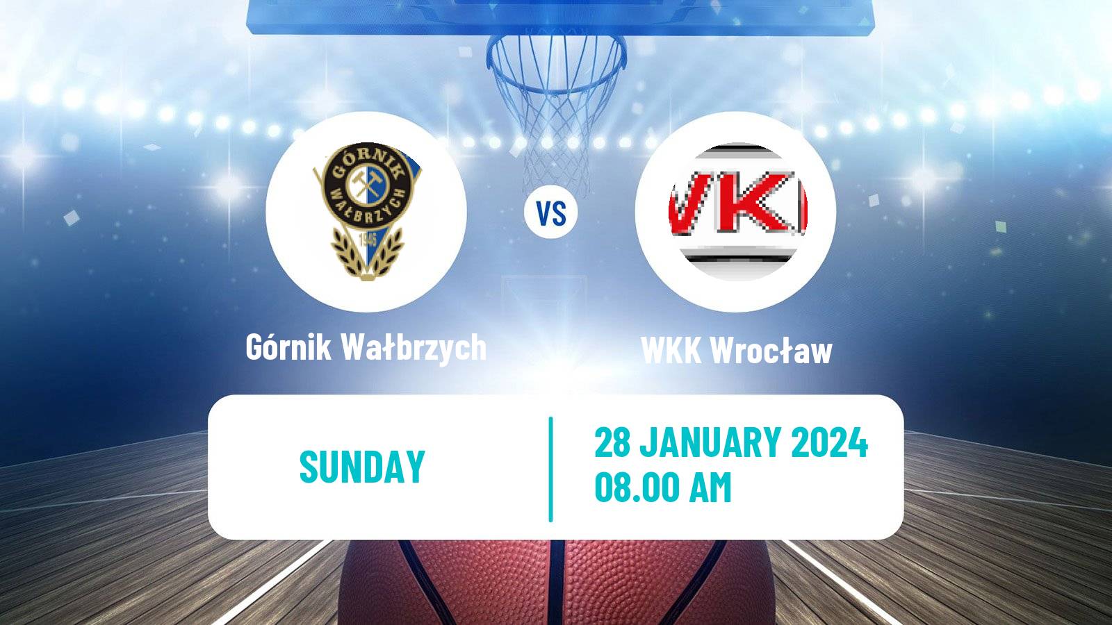 Basketball Polish 1 Liga Basketball Górnik Wałbrzych - WKK Wrocław