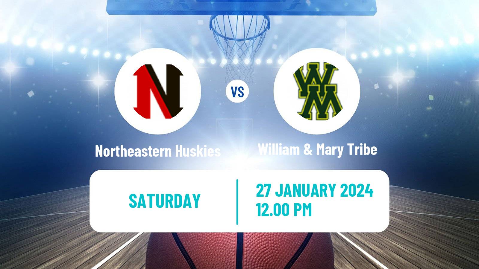 Basketball NCAA College Basketball Northeastern Huskies - William & Mary Tribe