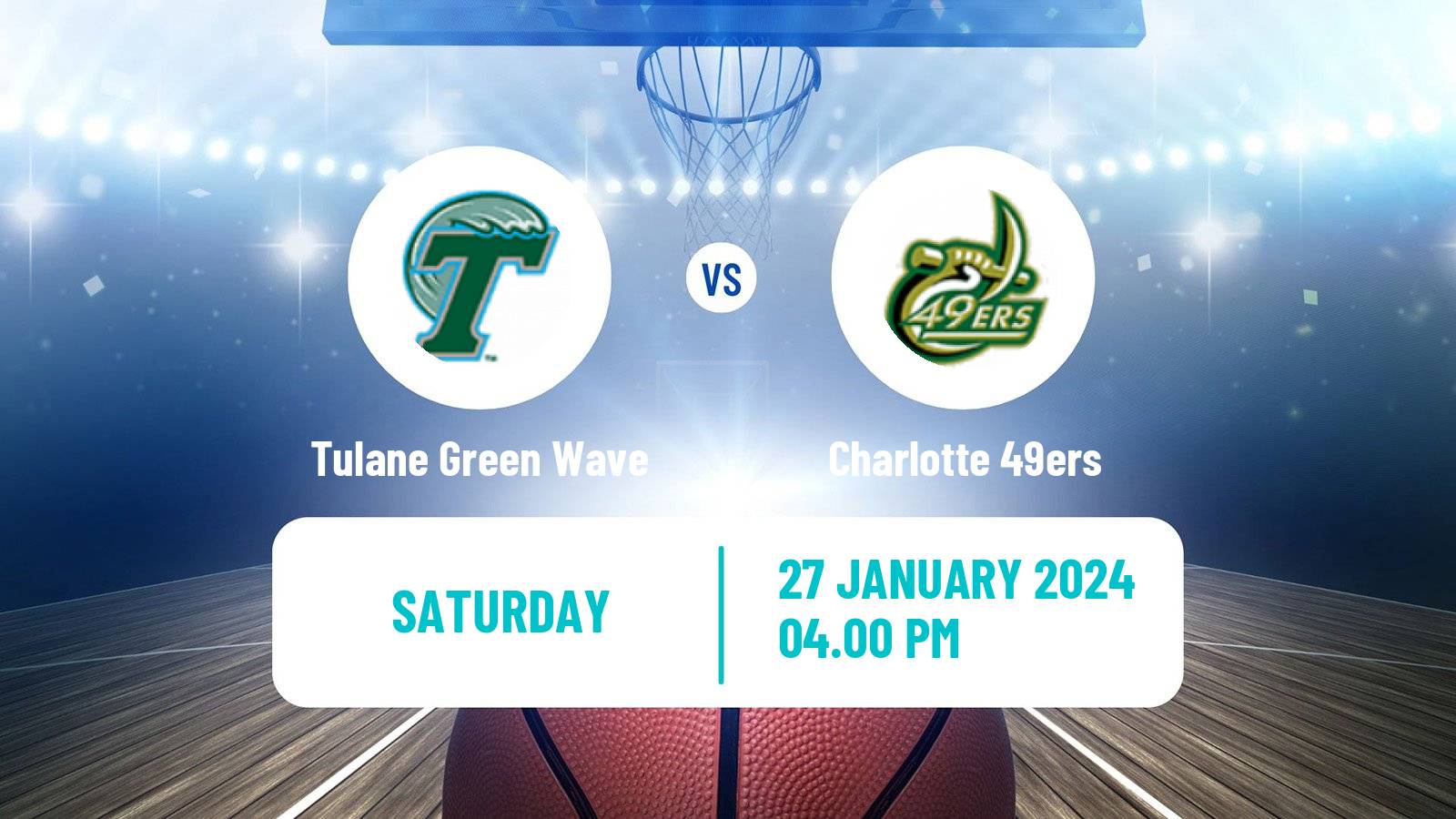 Basketball NCAA College Basketball Tulane Green Wave - Charlotte 49ers