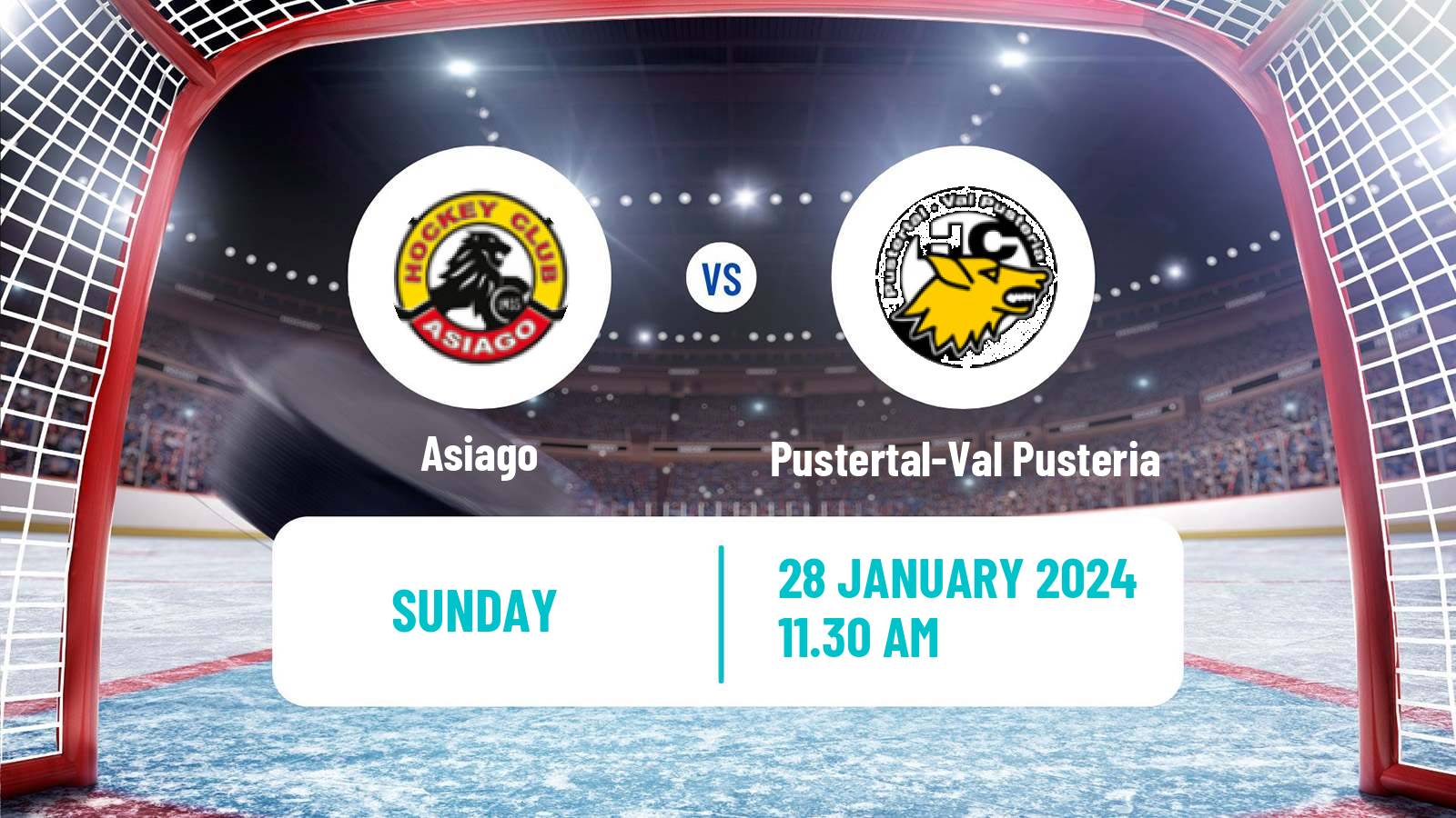 Hockey Austrian Ice Hockey League Asiago - Pustertal-Val Pusteria