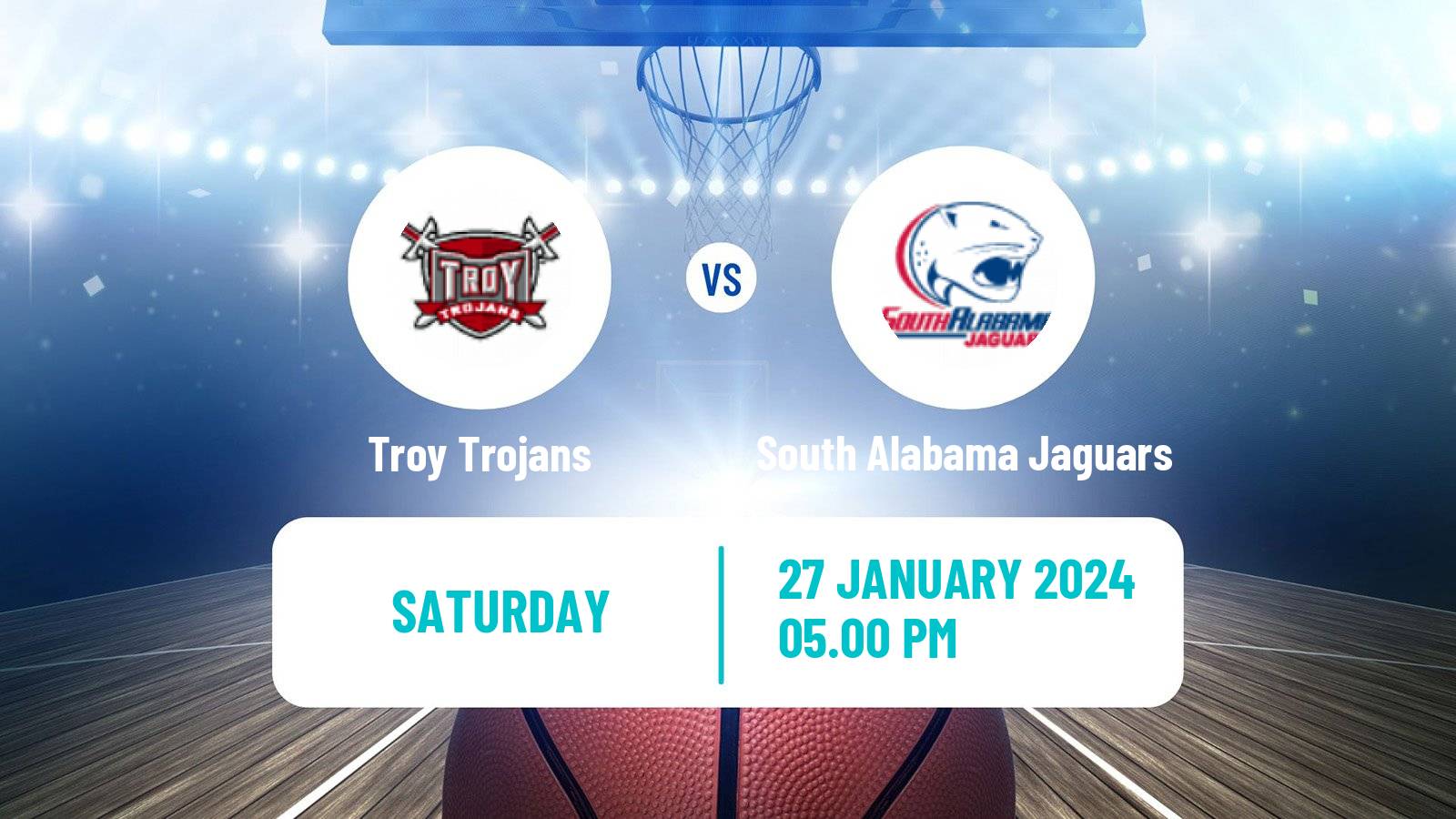 Basketball NCAA College Basketball Troy Trojans - South Alabama Jaguars