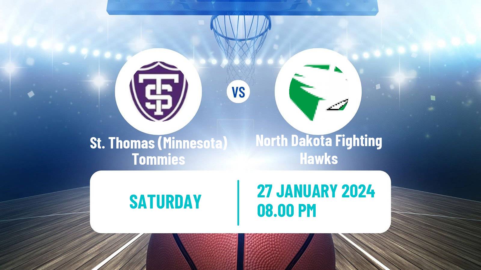 Basketball NCAA College Basketball St. Thomas (Minnesota) Tommies - North Dakota Fighting Hawks