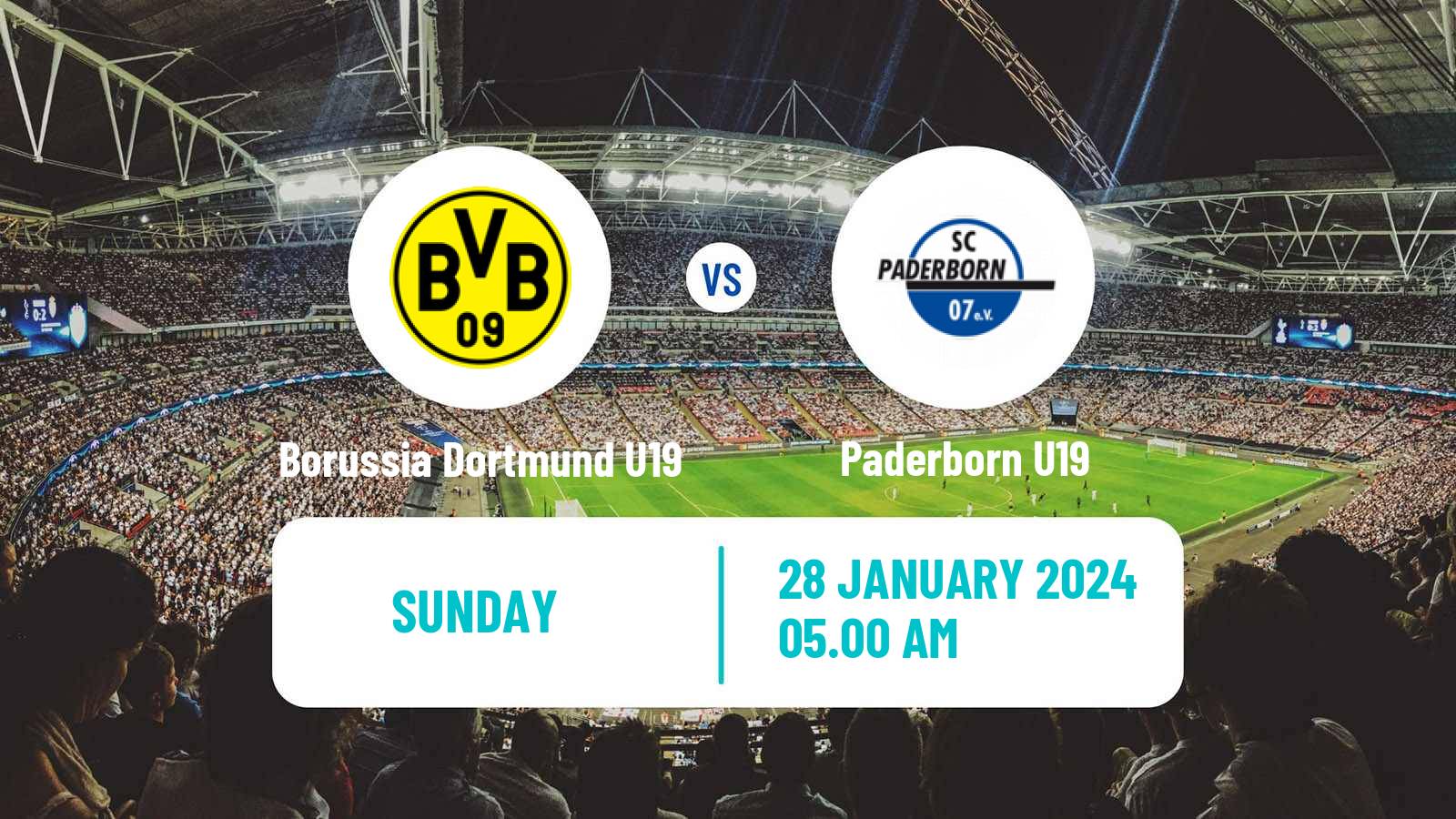 Soccer German Junioren Bundesliga West Borussia Dortmund U19 - Paderborn U19