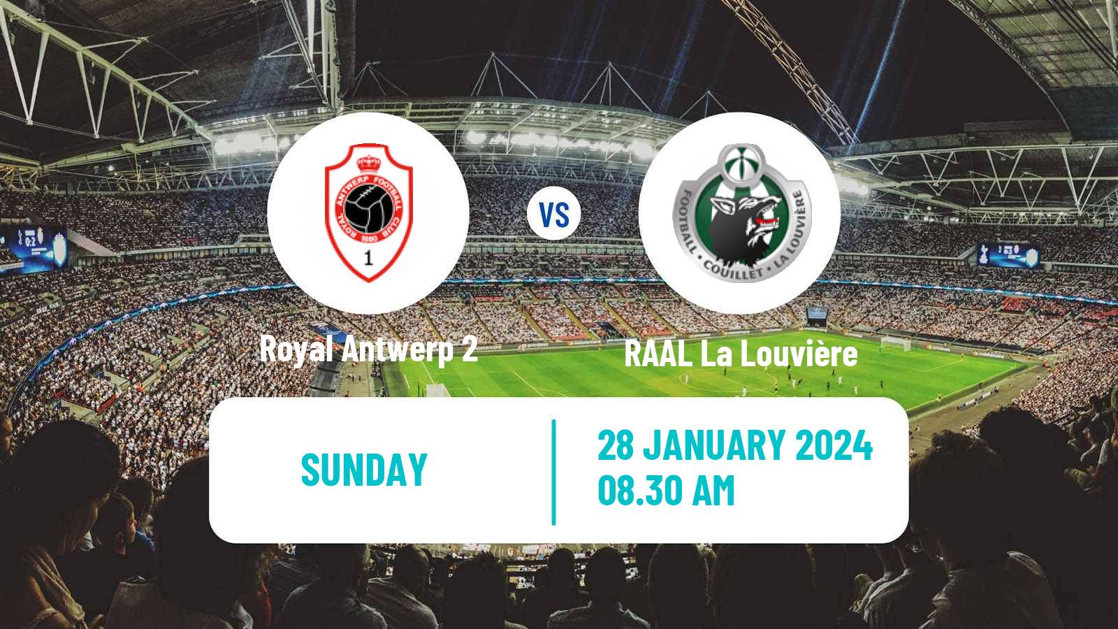 Soccer Belgian National Division 1 Royal Antwerp 2 - RAAL La Louvière