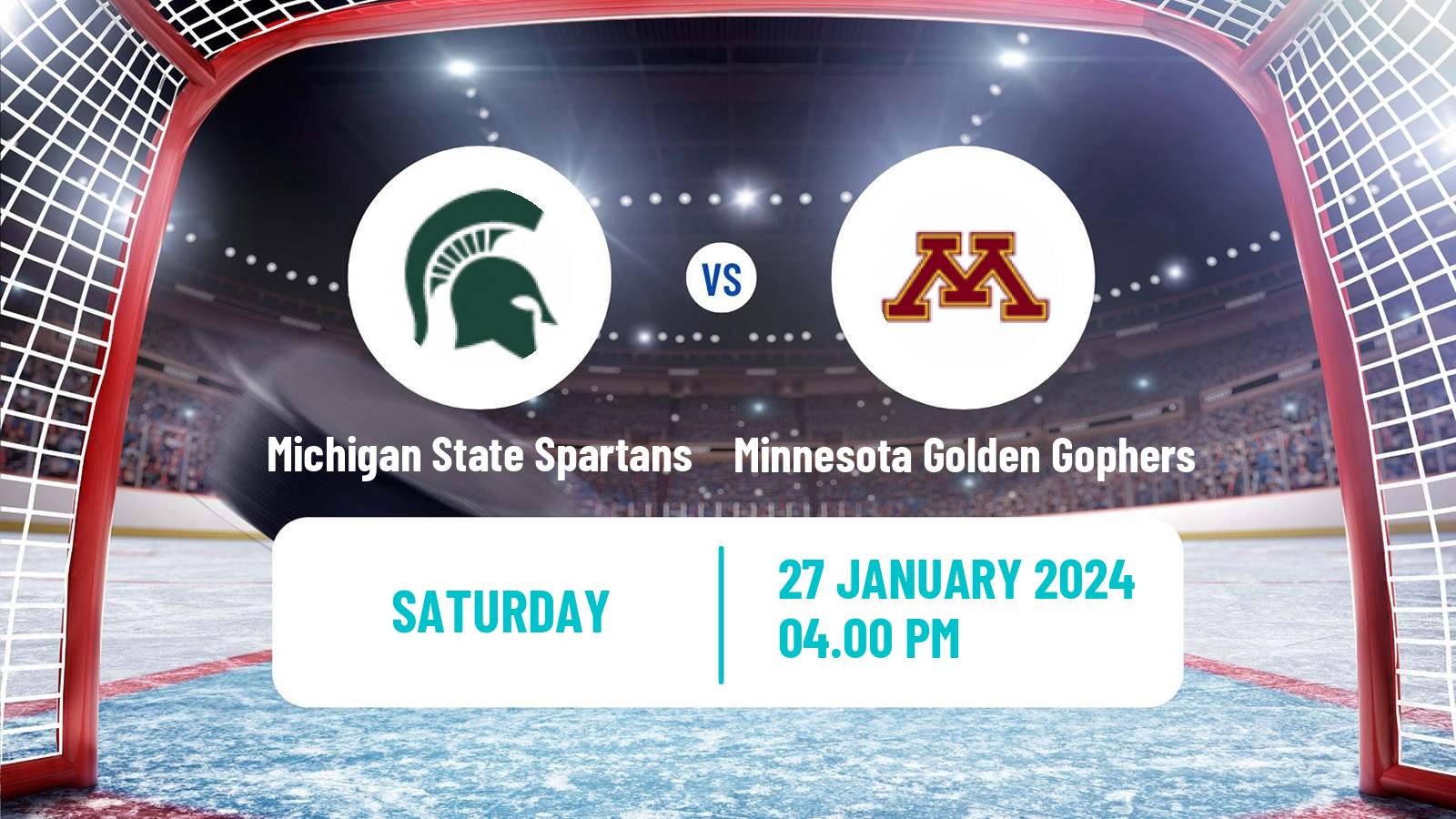 Hockey NCAA Hockey Michigan State Spartans - Minnesota Golden Gophers