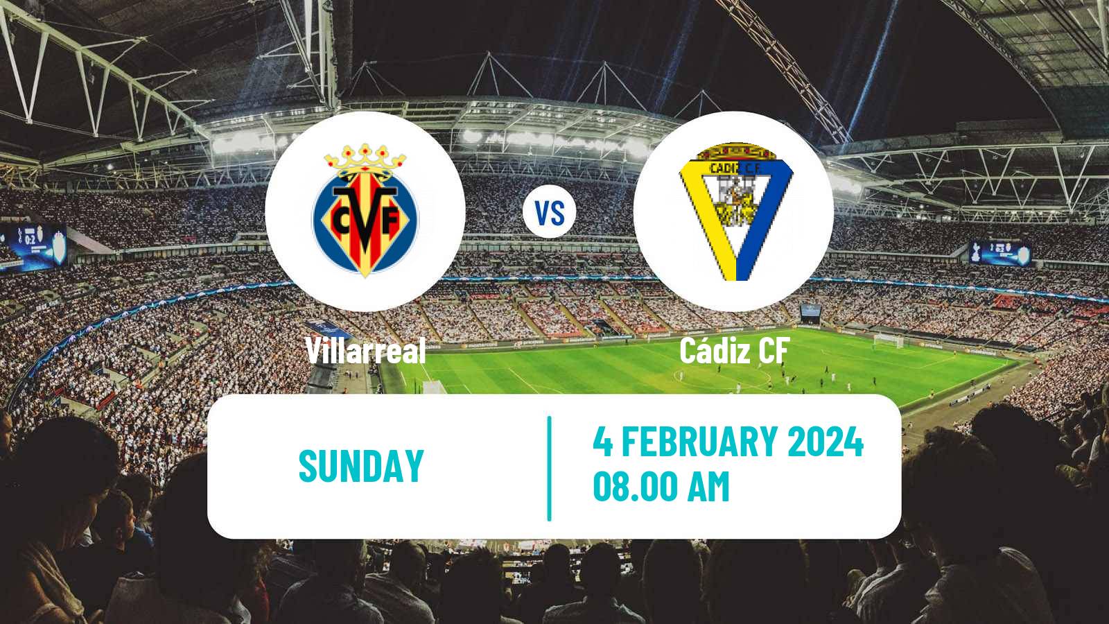 Soccer Spanish LaLiga Villarreal - Cádiz