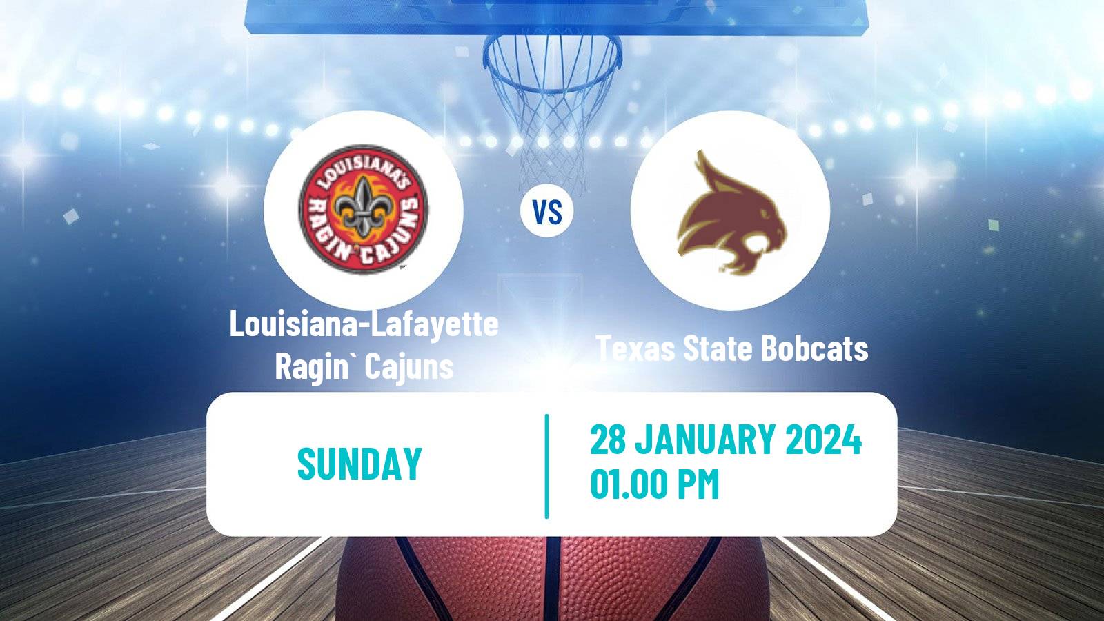 Basketball NCAA College Basketball Louisiana-Lafayette Ragin` Cajuns - Texas State Bobcats