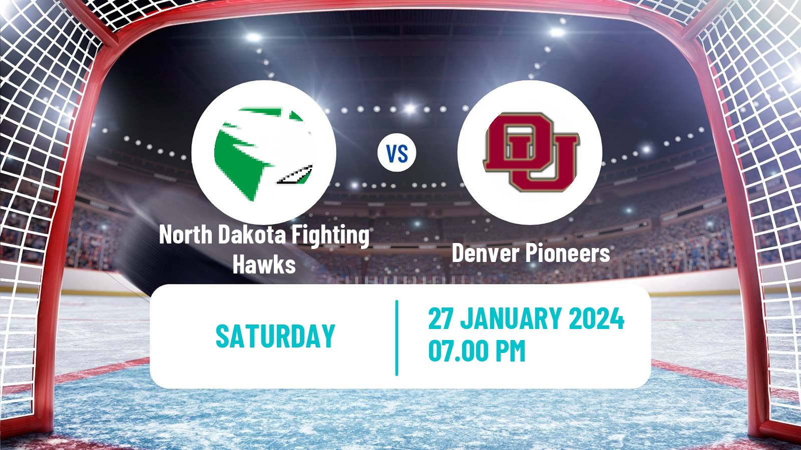 Hockey NCAA Hockey North Dakota Fighting Hawks - Denver Pioneers