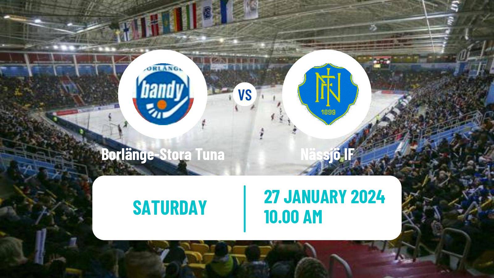 Bandy Swedish Allsvenskan Bandy Borlänge-Stora Tuna - Nässjö