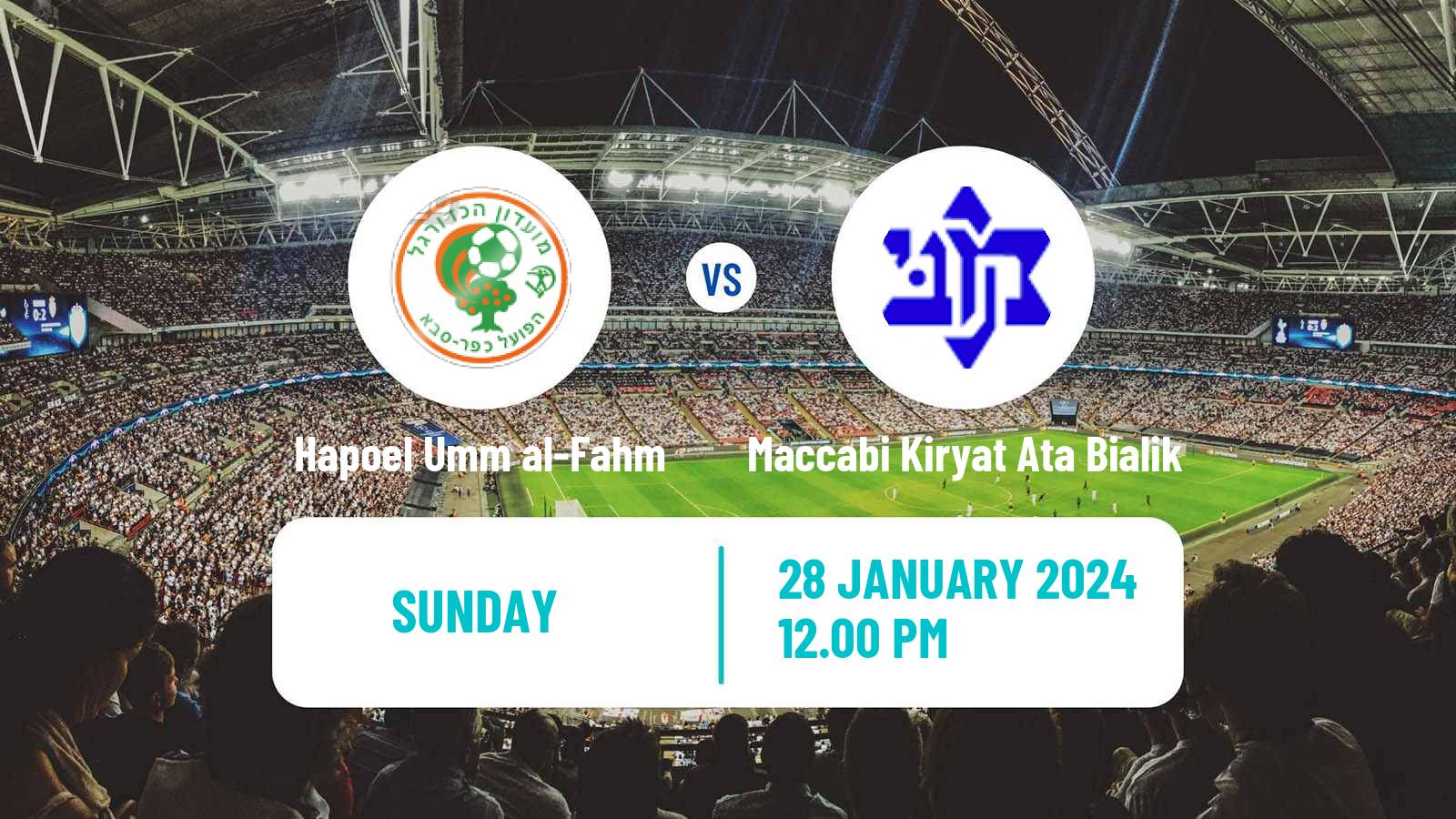 Soccer Israeli State Cup Hapoel Umm al-Fahm - Maccabi Kiryat Ata Bialik